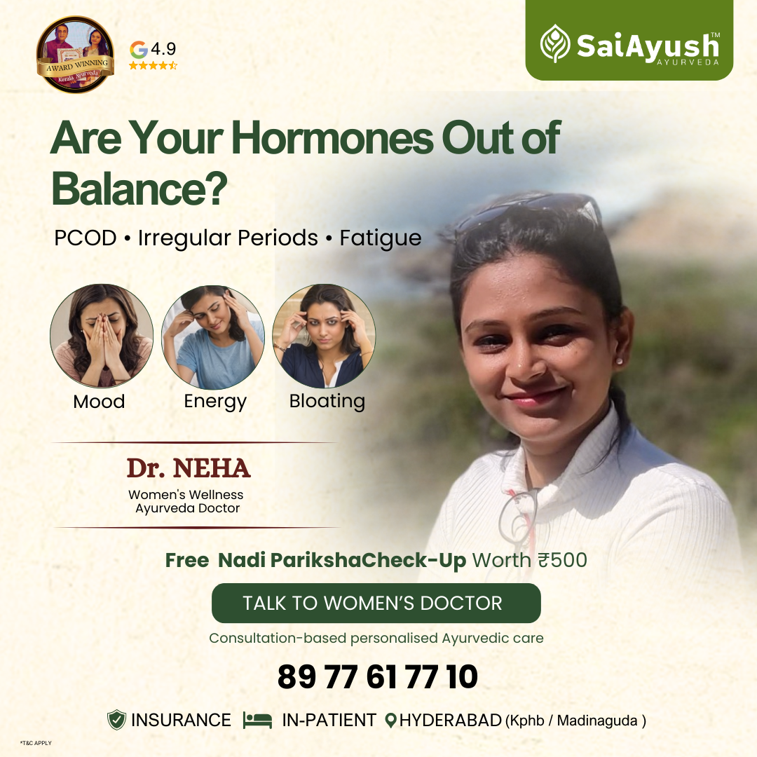Sai Ayush Ayurveda Hospital Facebook ad from Feb 21, 2026