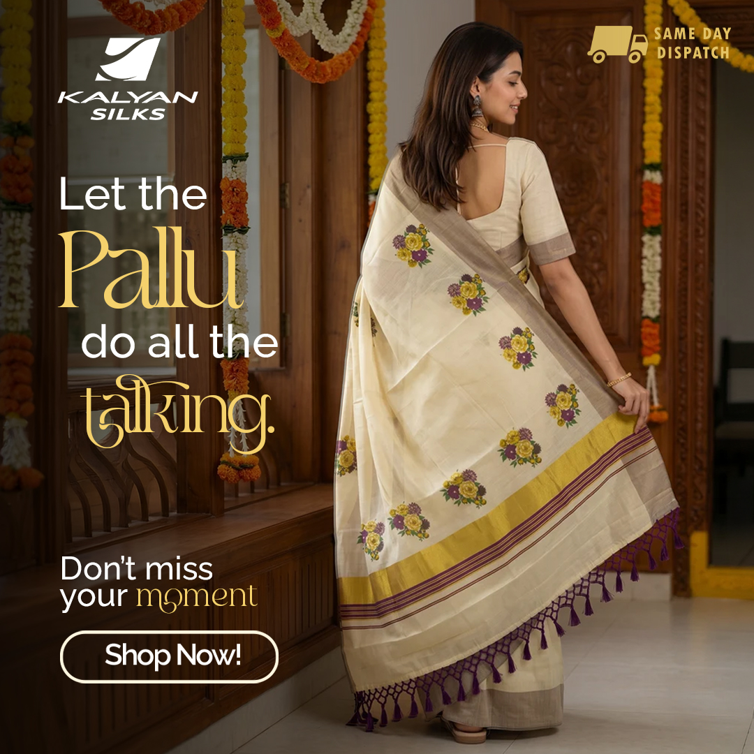 Kalyan Silks Online Facebook ad: A Pallu That Speaks For Itself
