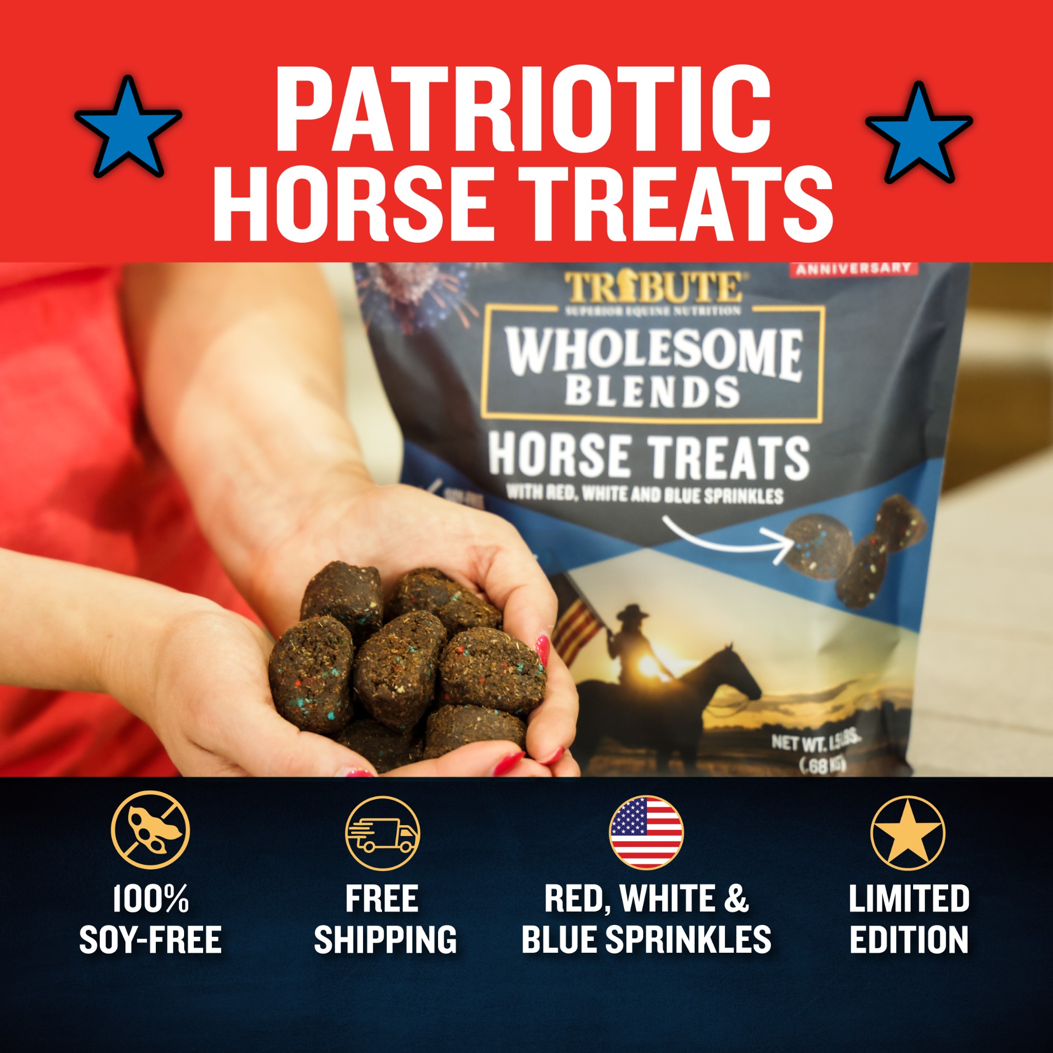 Tribute Equine Nutrition Facebook ad: Tribute Horse Treats