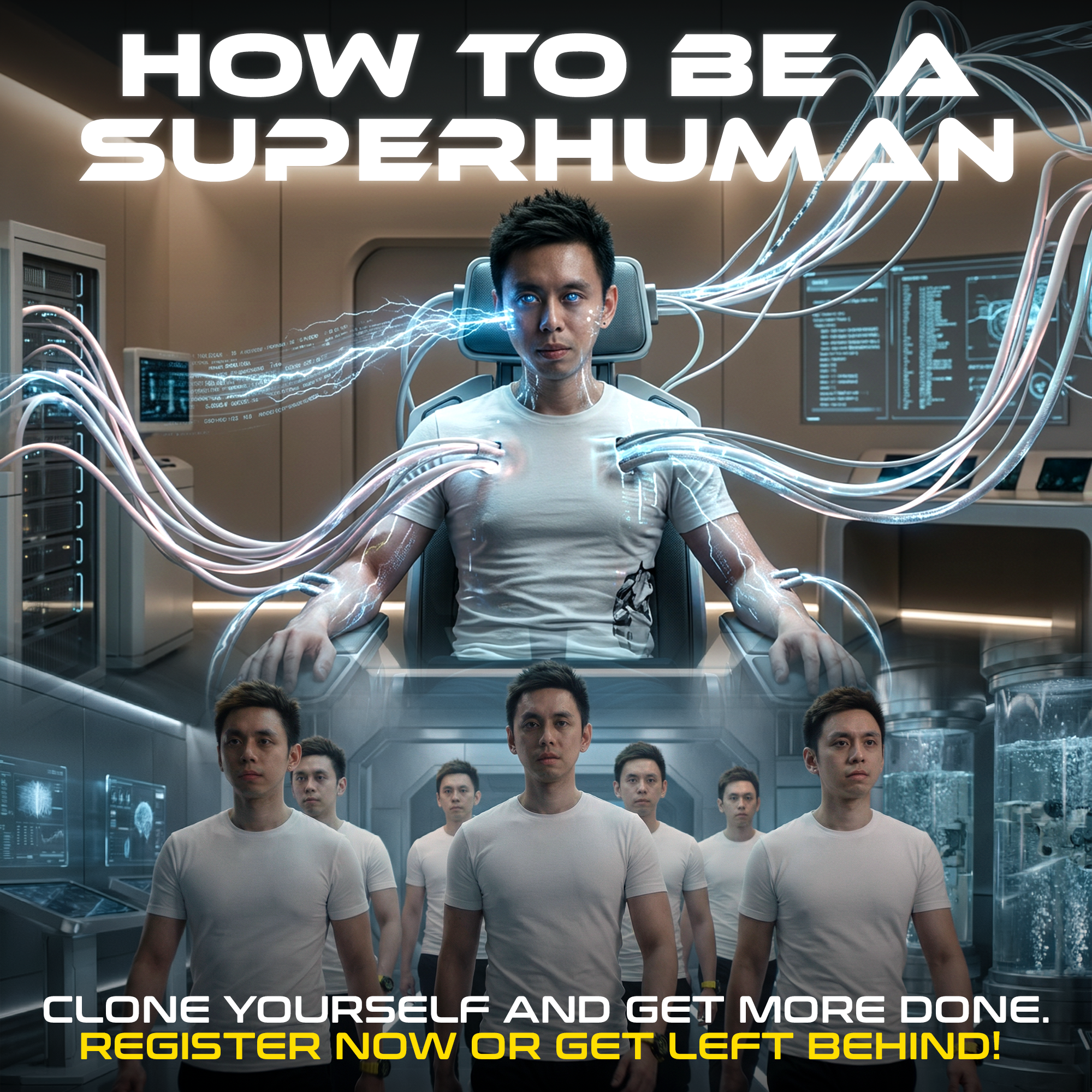 Peng Joon Facebook ad: HARD WORK IS A SCAM: Build A Clone Instead. Here's How!