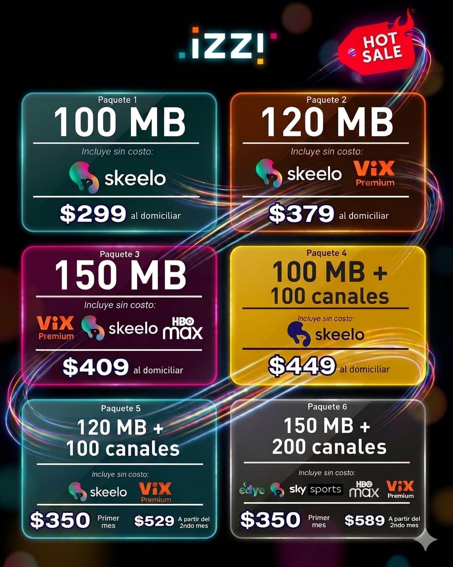 Izzi contrata rapidizzimo Facebook ad from May 16, 2026