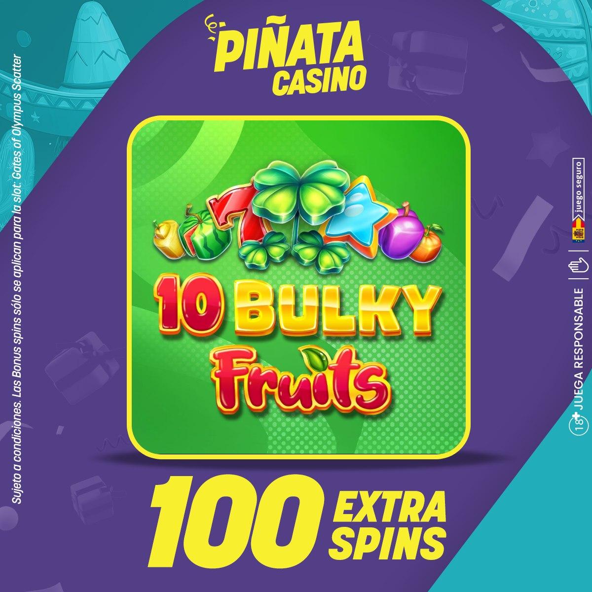 Piñatacasino.es Facebook ad: ¡Piñata Casino, explosión de premios!