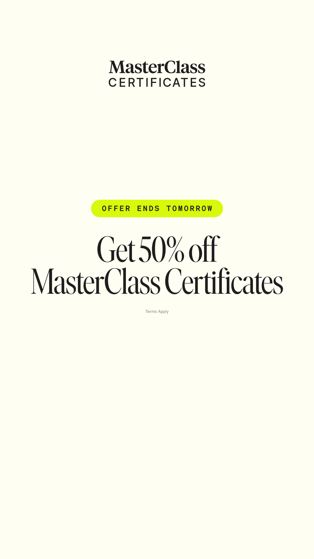 MasterClass Facebook ad
