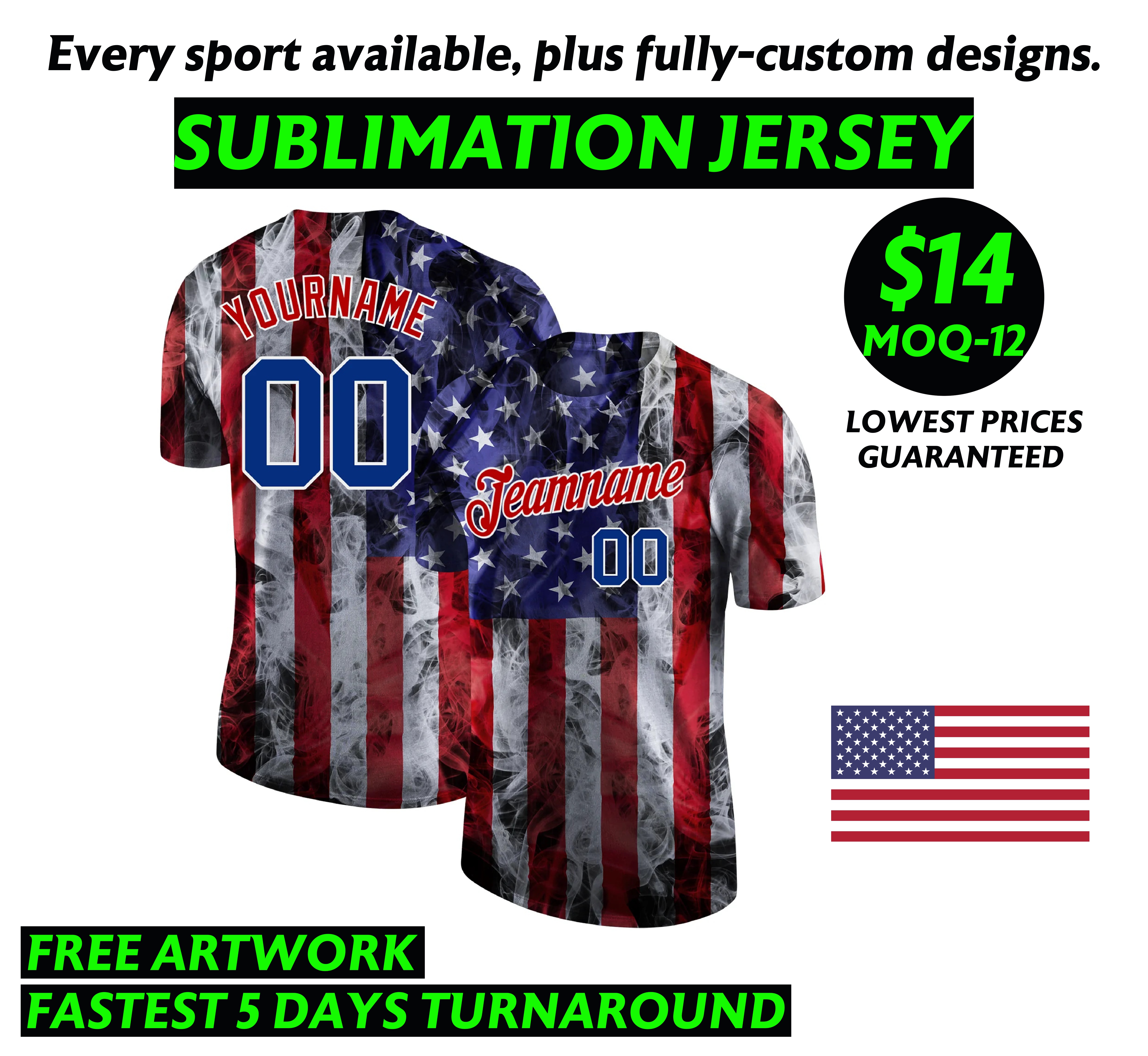 Sports Of USA LLC Facebook ad: Fully Customize Jerseys