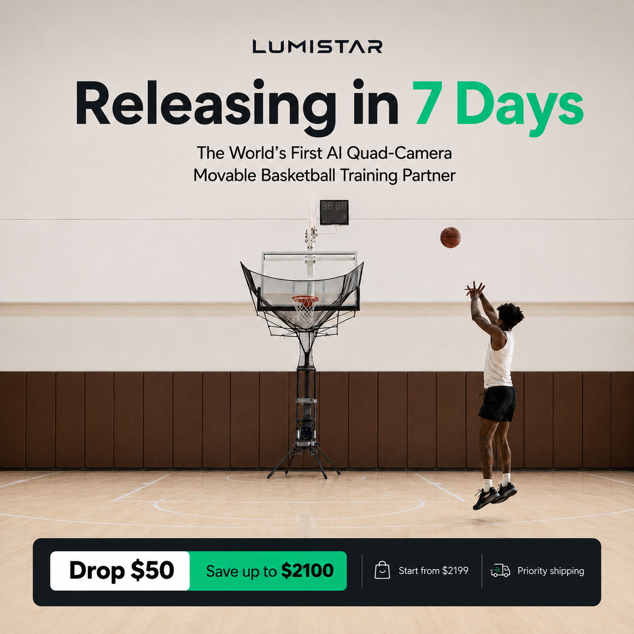 Lumistar Global Facebook ad: Bring pro-level shooting practice anywhere.