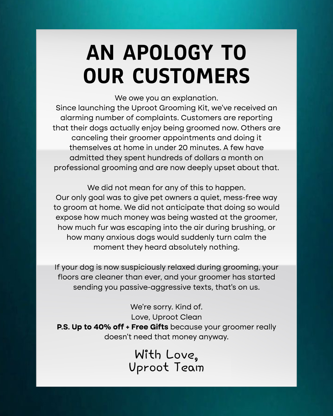Uproot Clean Facebook ad