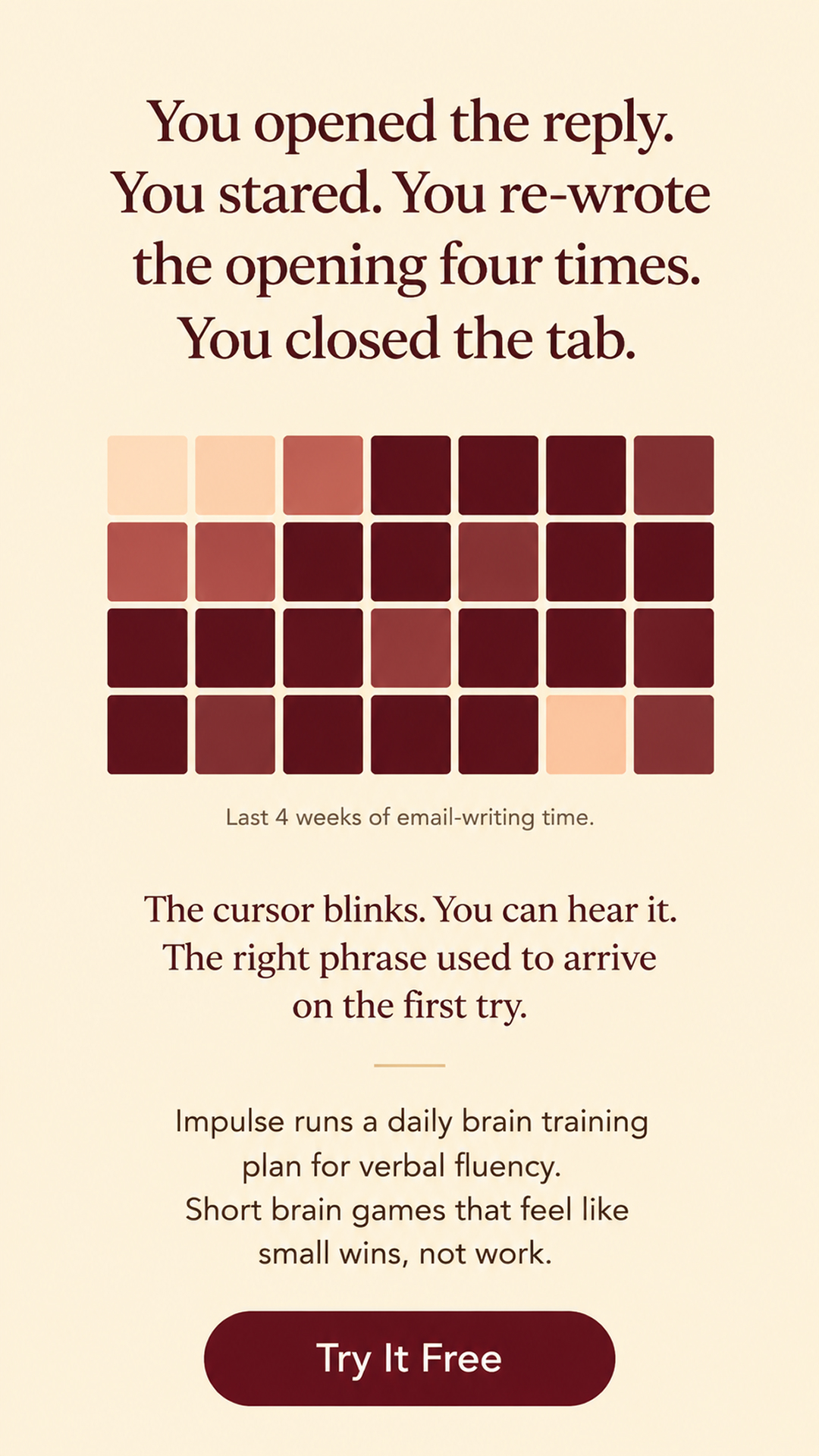 Boost Your Cognitive Performance Facebook ad: Take 1-minute quiz