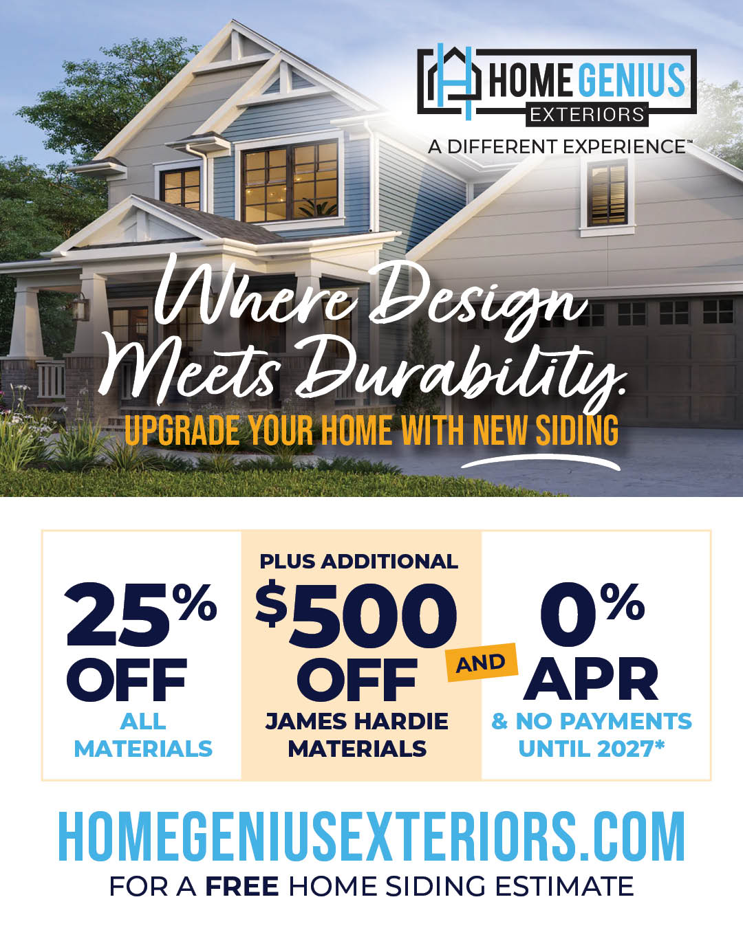 Home Genius Exteriors Facebook ad