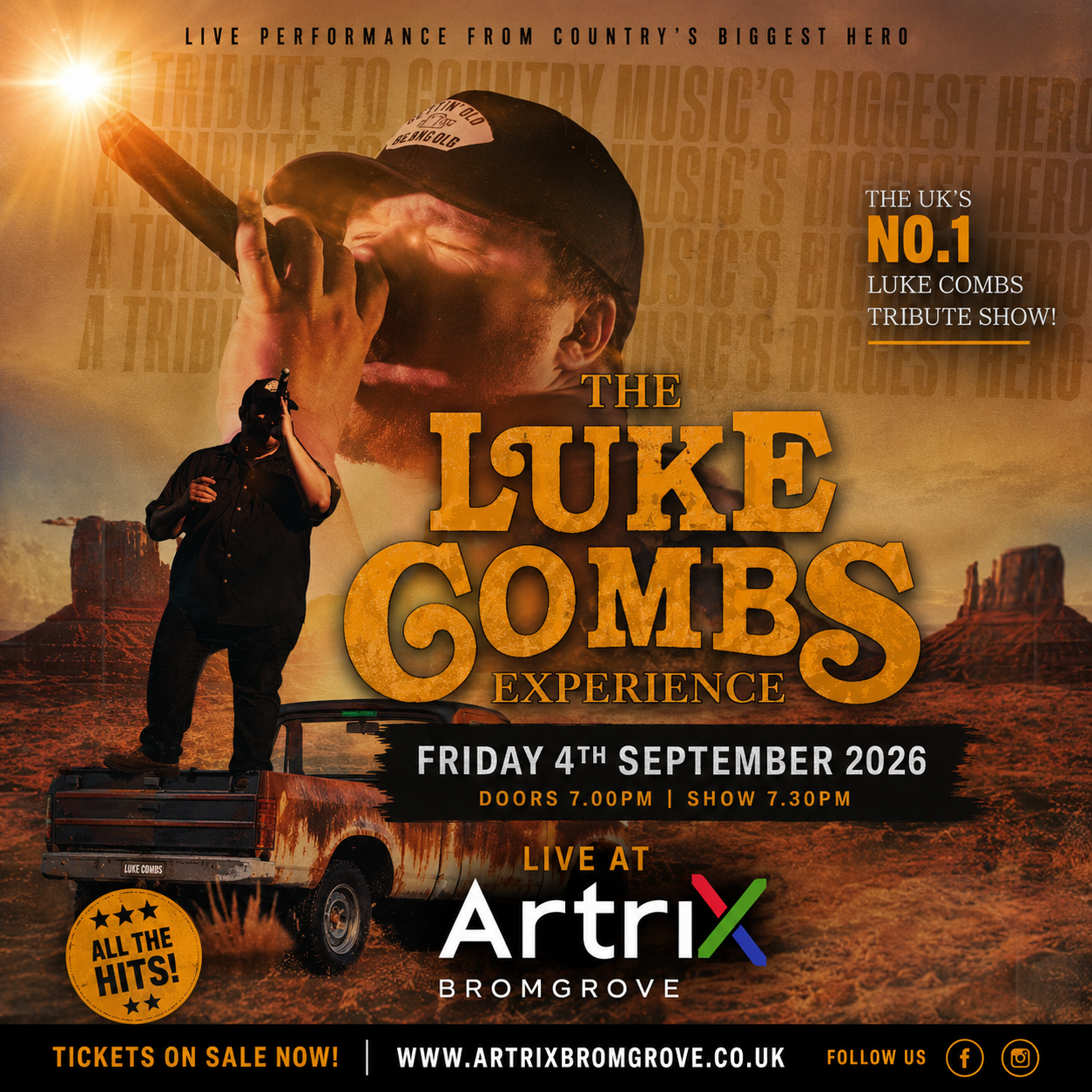 Headstock Music Weekends and Events Facebook ad: The Luke Combs Experience