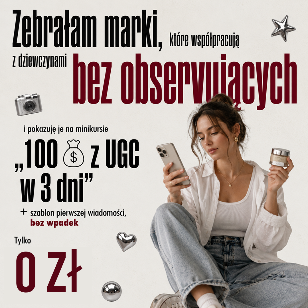 Weronika Uszko Facebook ad: 3-dniowy mini-kurs online o UGC