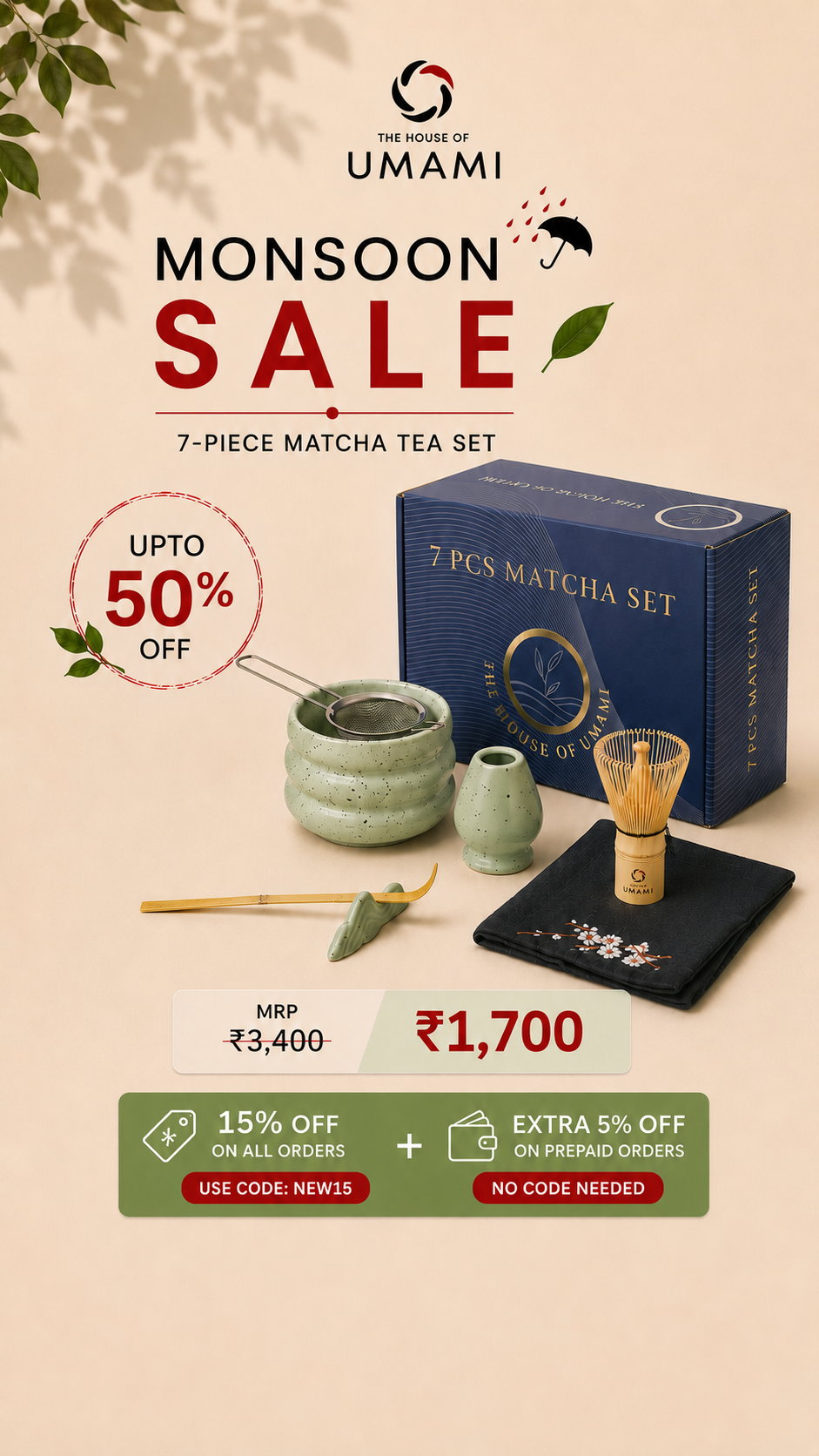 The House Of Umami Facebook ad: Turn Every Cup into a Ceremony Monsoon Sale is Live