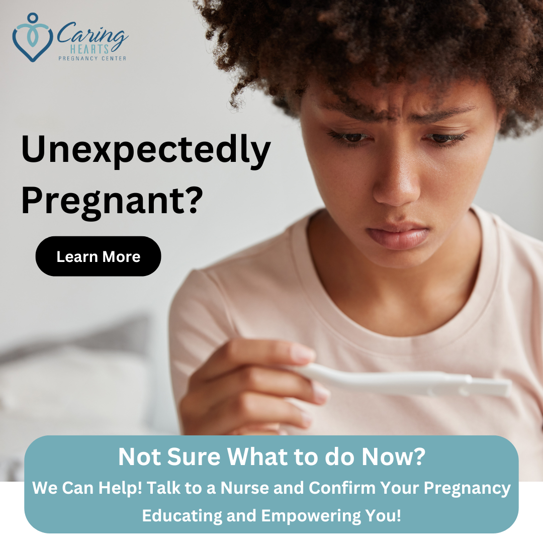 Caring Hearts Pregnancy Center Facebook ad: Confused About Your Pregnancy Test Results? Confirm with a…