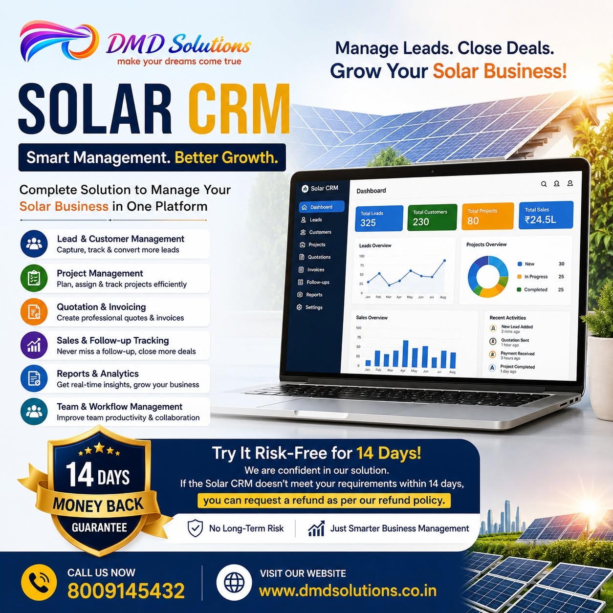 DMD Solutions Facebook ad: Solar Business ko Manage Karein Smart Way