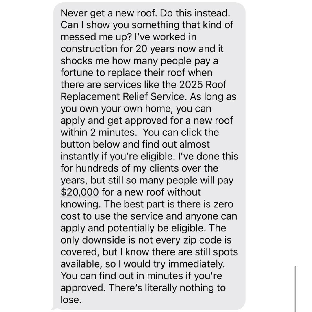 Derek Peterson Facebook ad: Helps Homeowners Replace Their Roof