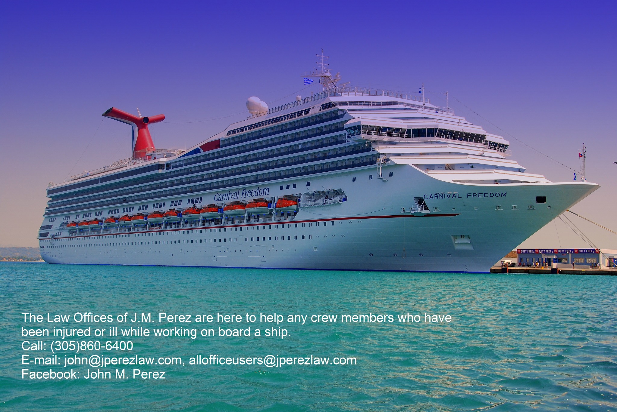 Cruise Trial Lawyer Facebook ad