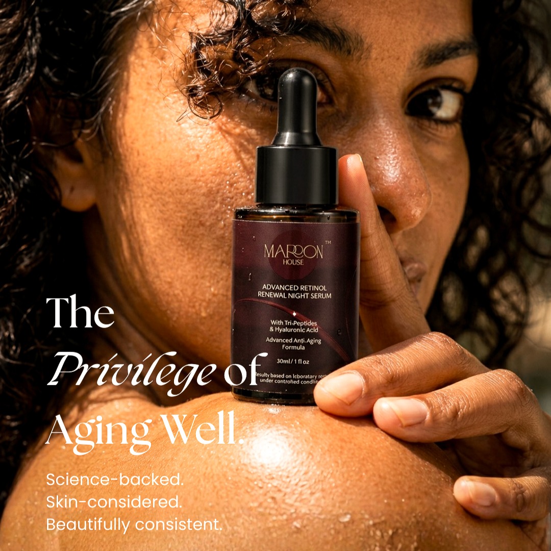 Maroon House Facebook ad: Retinol has a bit of a reputation problem.