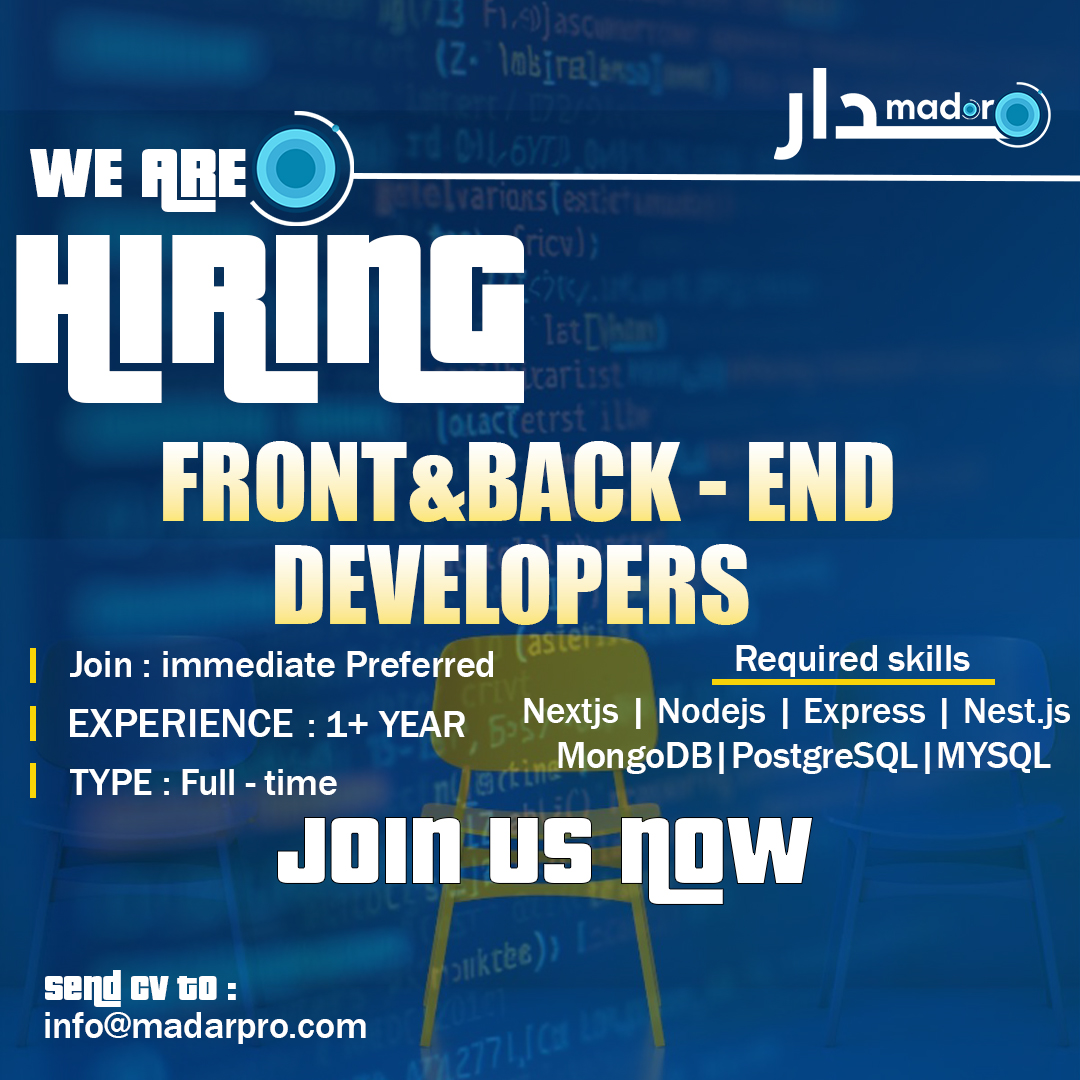 madarpro Facebook ad: We're Hiring Top Talent | Frontend & Backend…