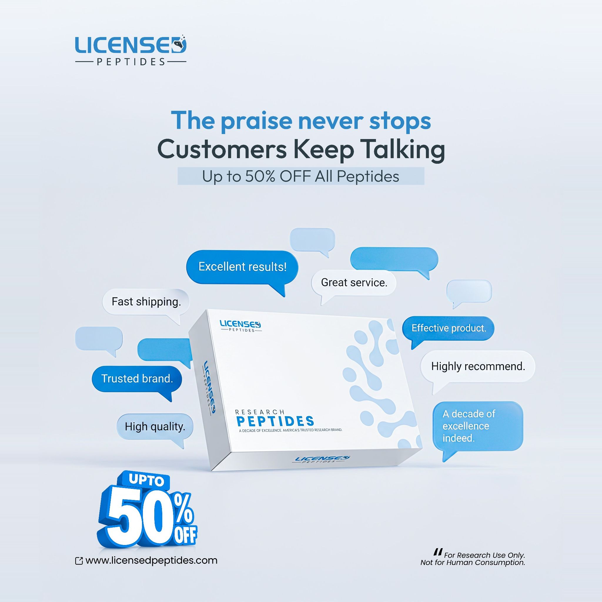 Licensed Peptides Research Updates Facebook ad