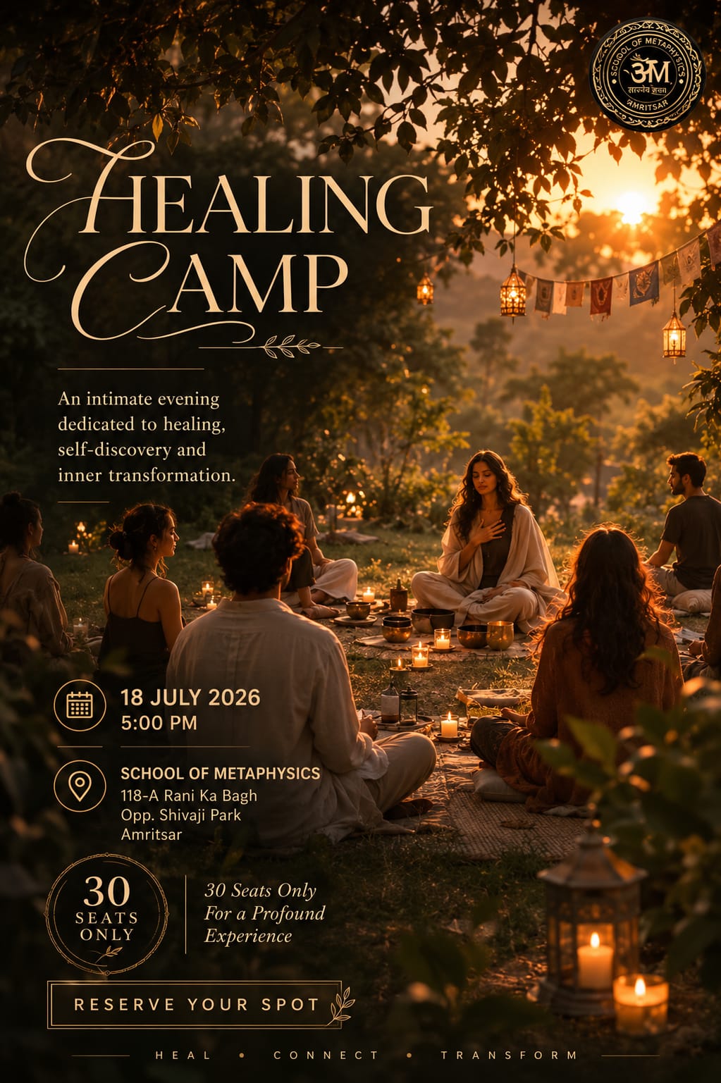 School of Metaphysics Facebook ad: Experience Energy Healing in Amritsar