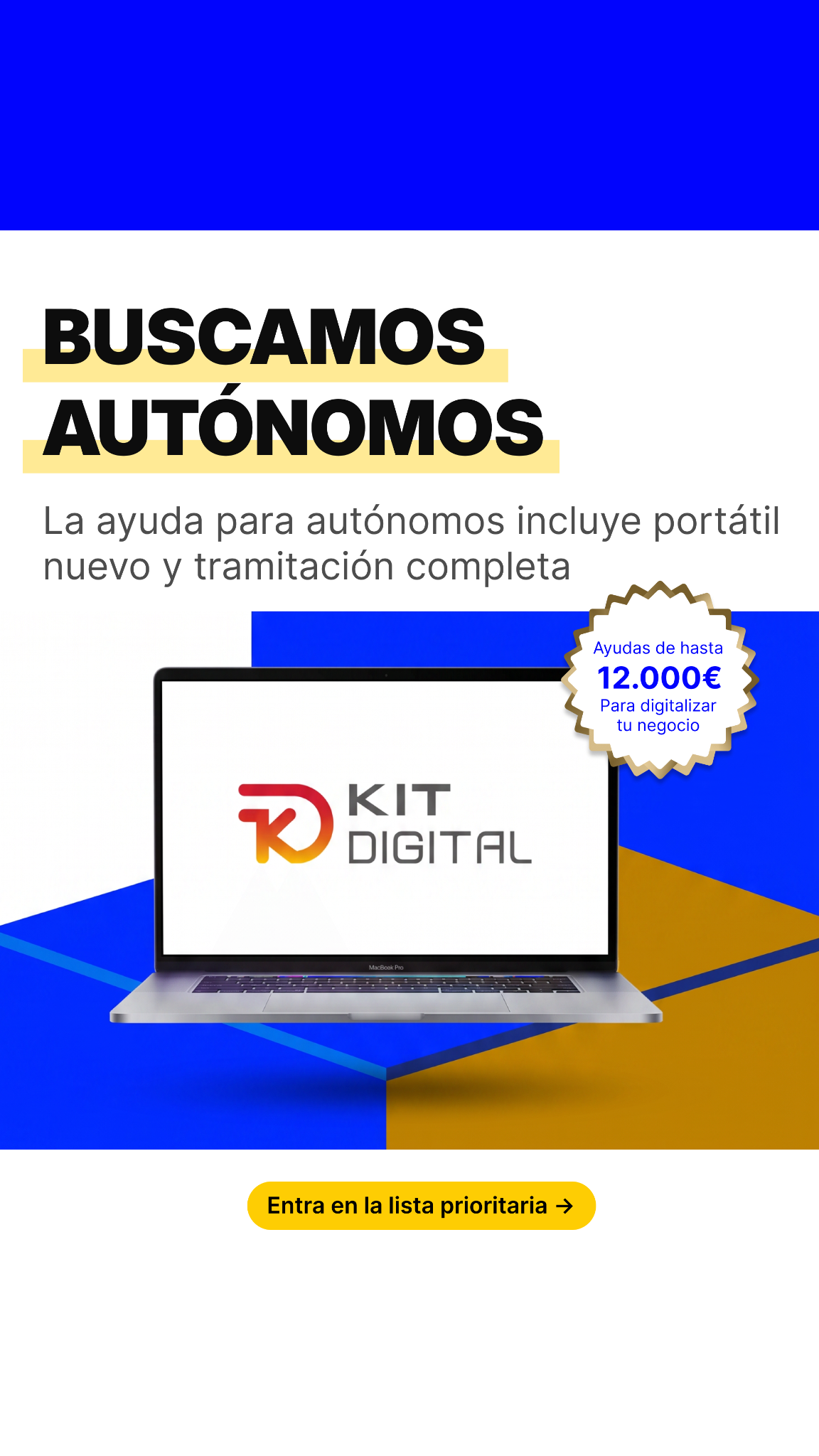 Kit Digital Prioritario Facebook ad: Apúntate gratis a la lista prioritaria