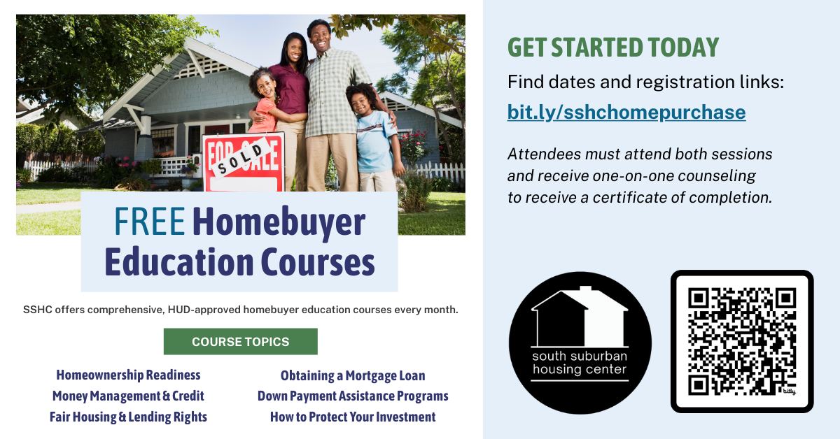 South Suburban Housing Center Facebook ad: Homebuyer Education Courses, South Suburban Housing Center