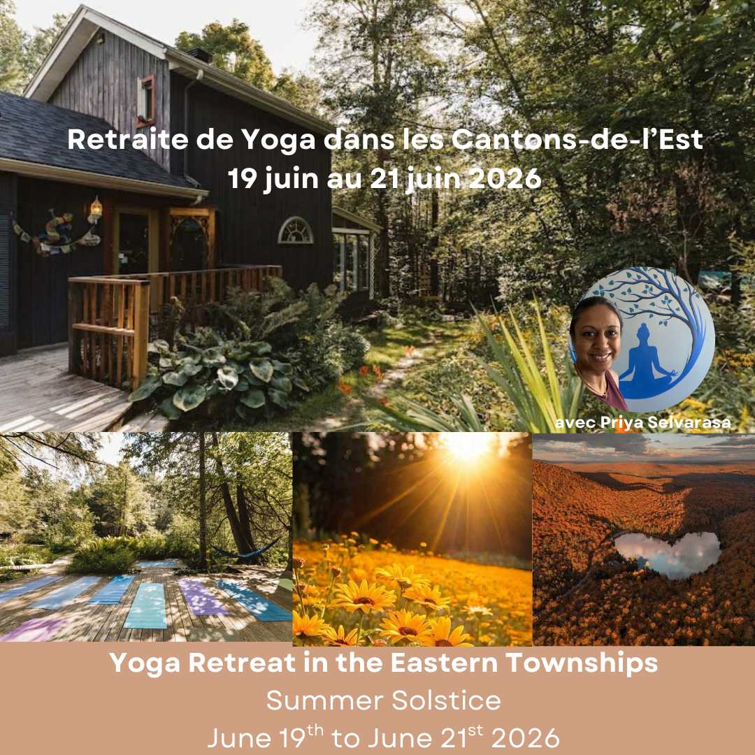 Prana Yoga Shala Facebook ad: Retraite de yoga Cantons-de-l’Est - 19 au 21 juin 2026
