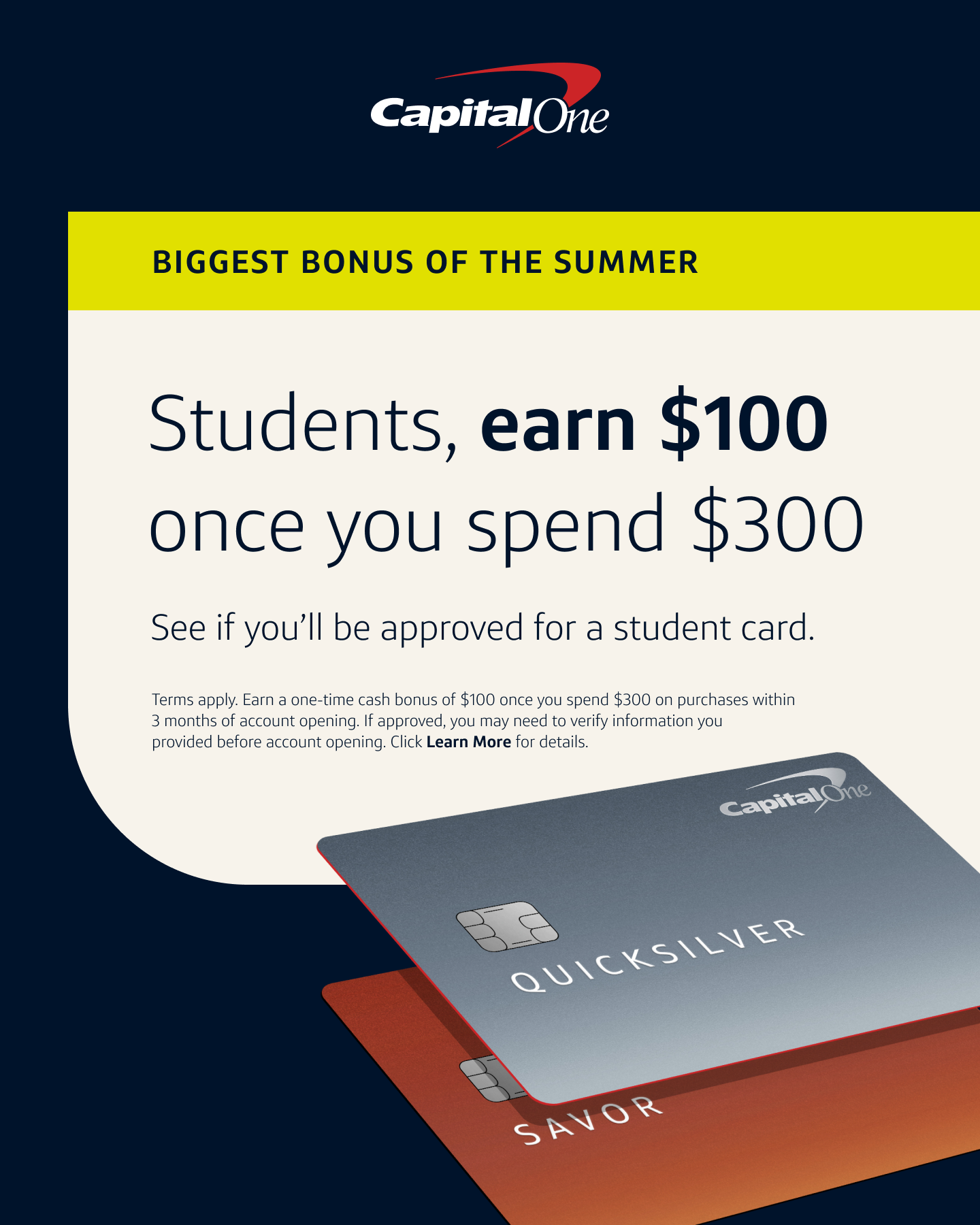 Capital One Facebook ad