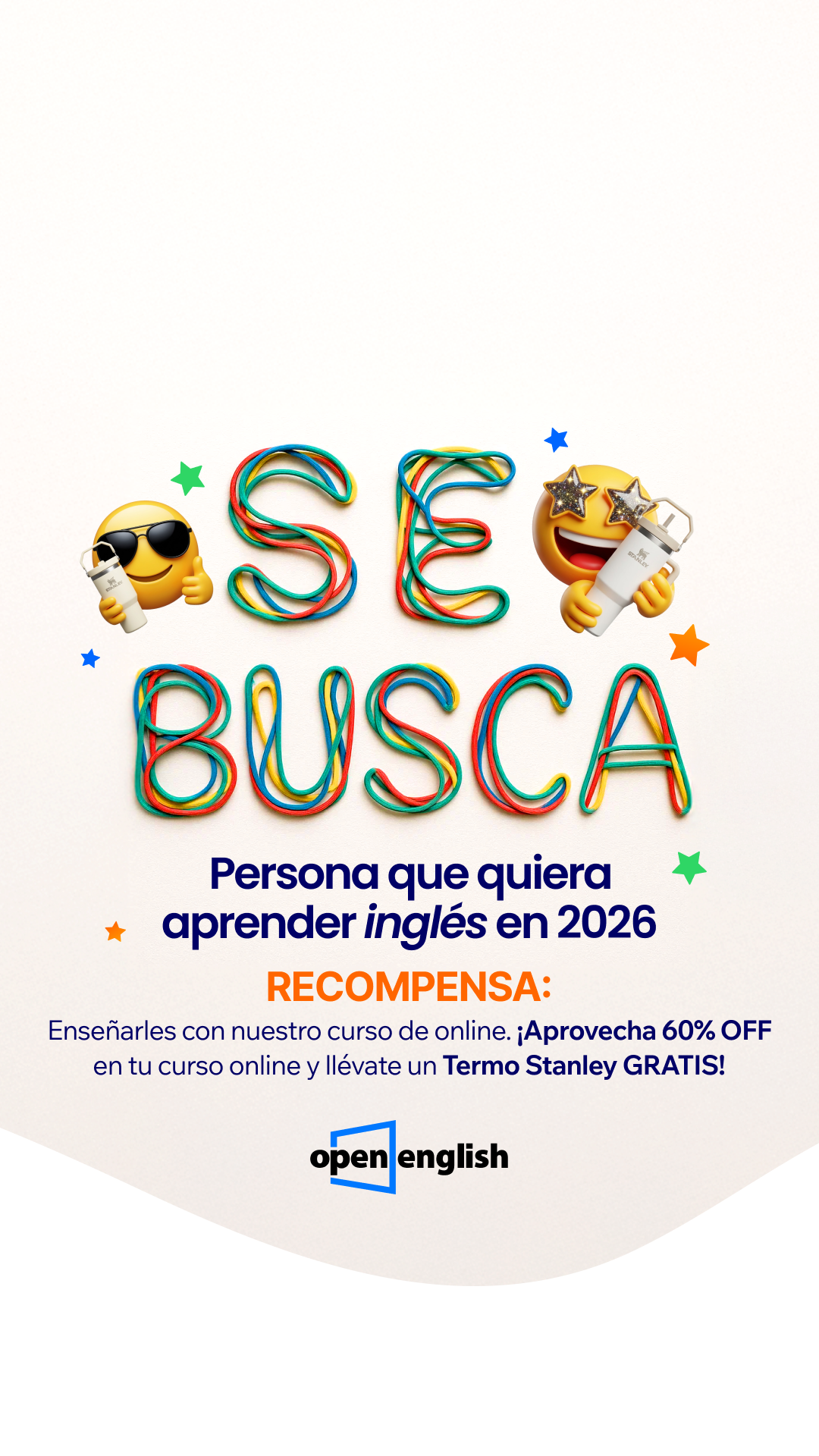 Open English Facebook ad: Inscríbete hoy y aprovecha el 60% OFF