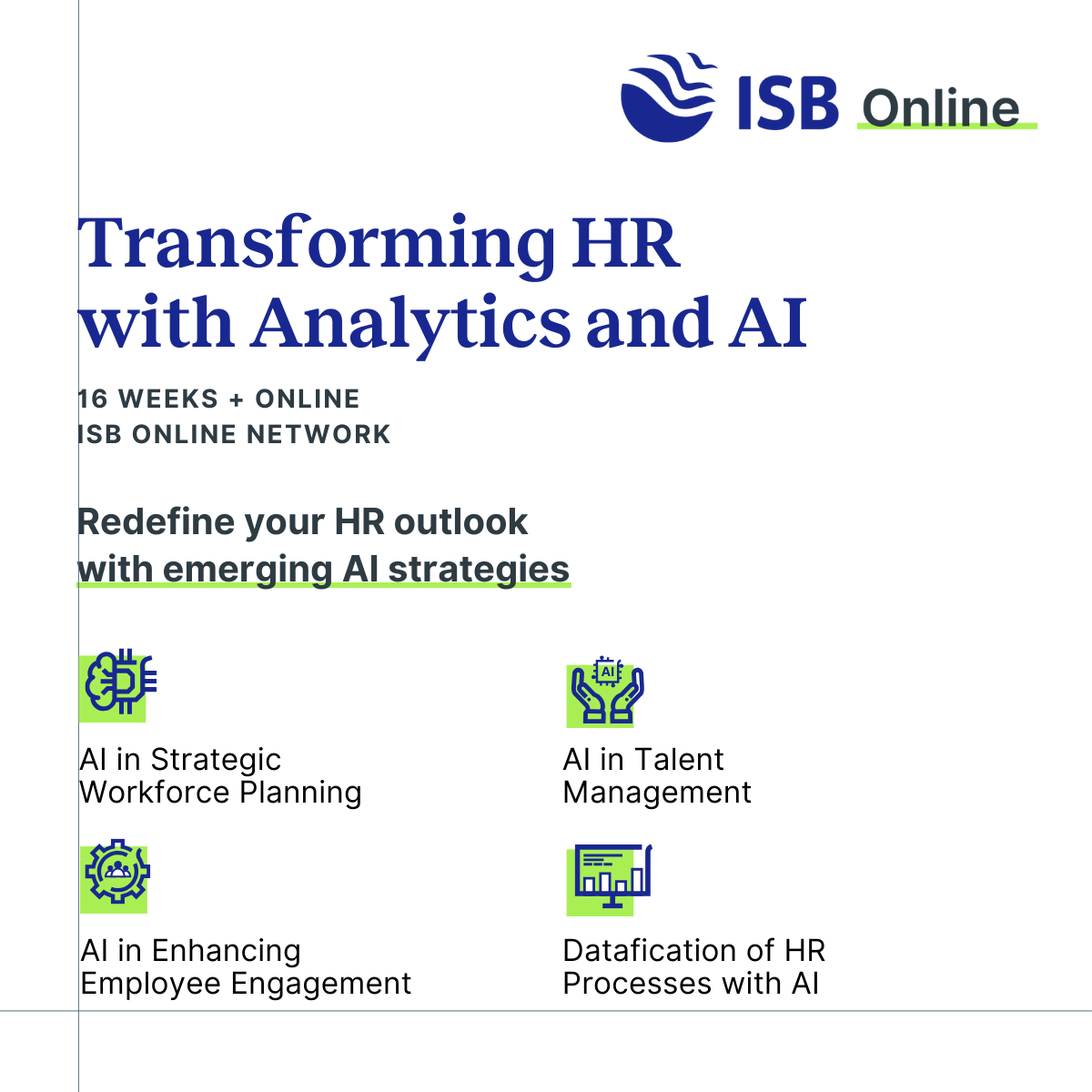 ISB Online Transforming HR with Analytics and AI Facebook ad: ISB Tranforming HR with Analytics and AI Programme