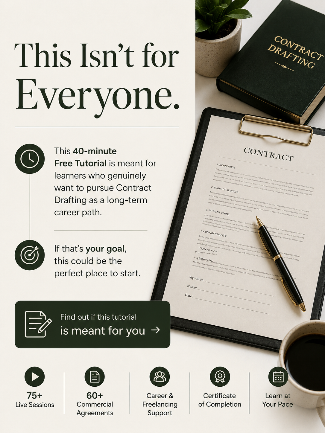 Lawctopus Facebook ad: Is Contract Drafting the Right Career for You?