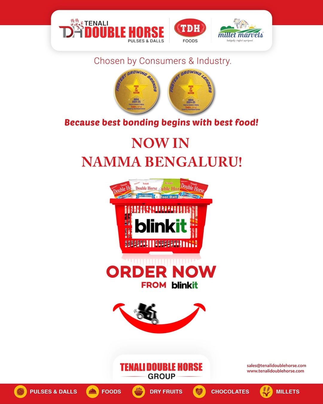 Tenali Double Horse Facebook ad: Tenali Double Horse Products Now on Blinkit, Bangalore!