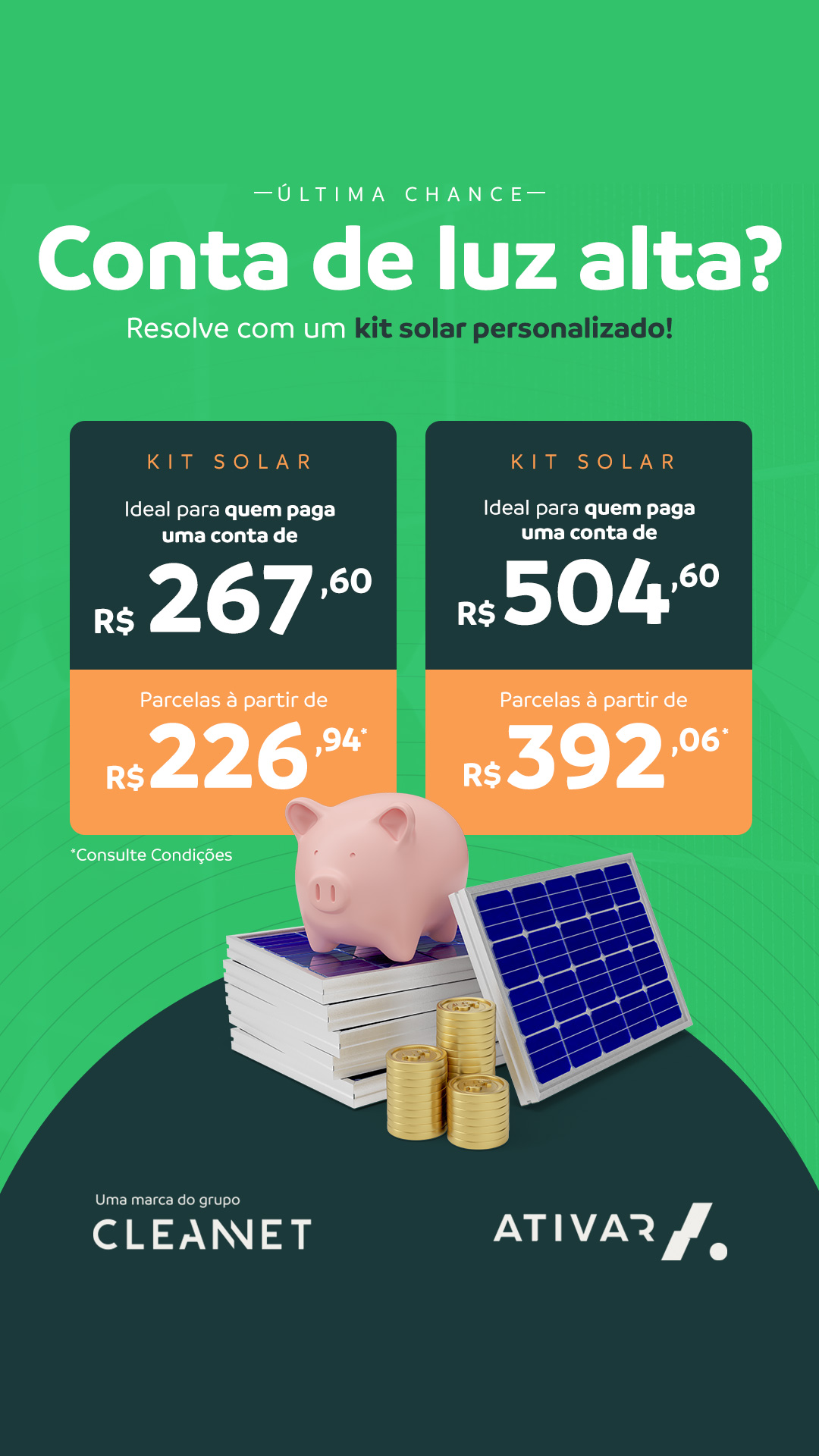 Ativar - Energia Solar Facebook ad