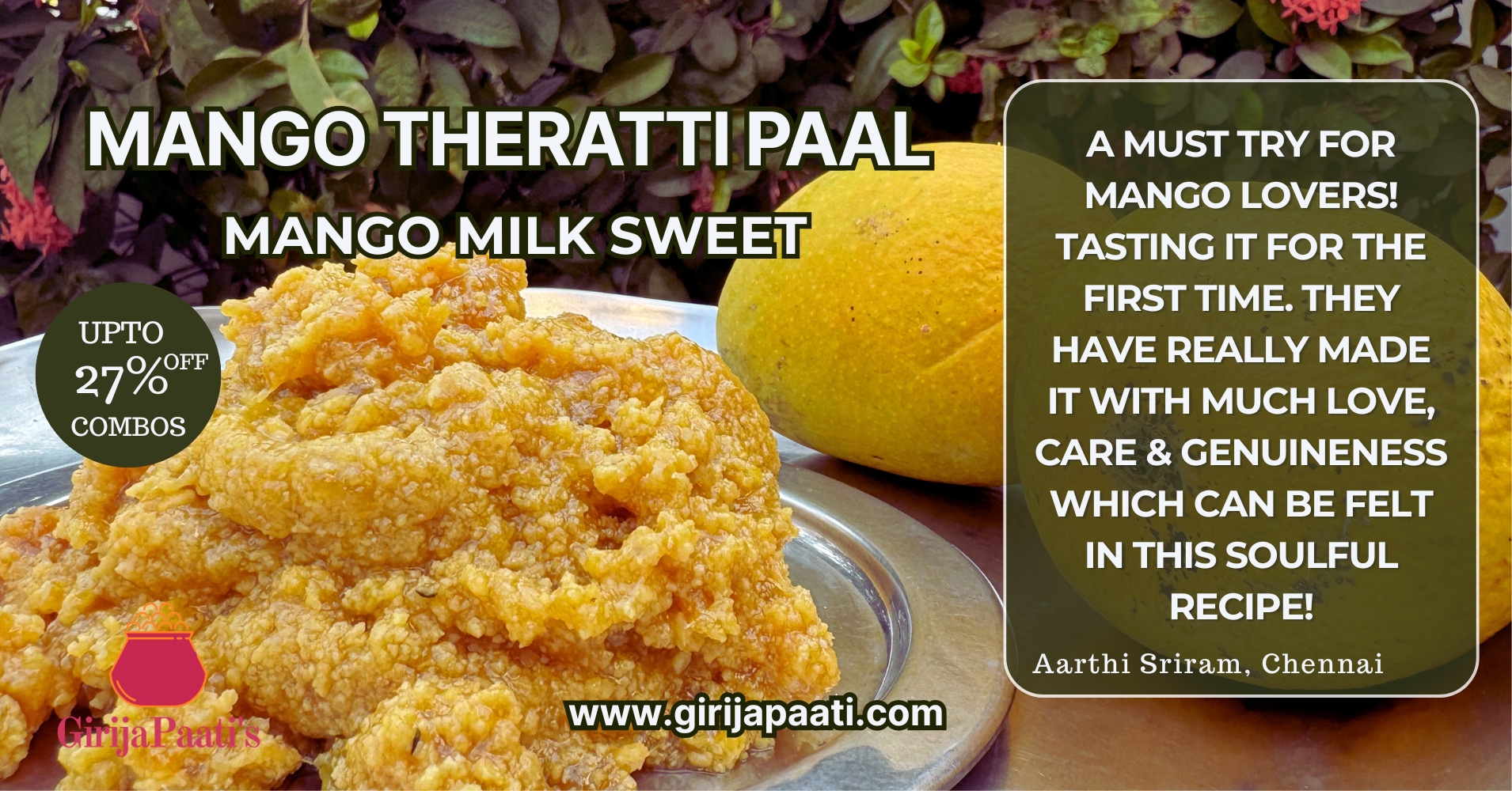 Girija Paati's Home Foods Facebook ad
