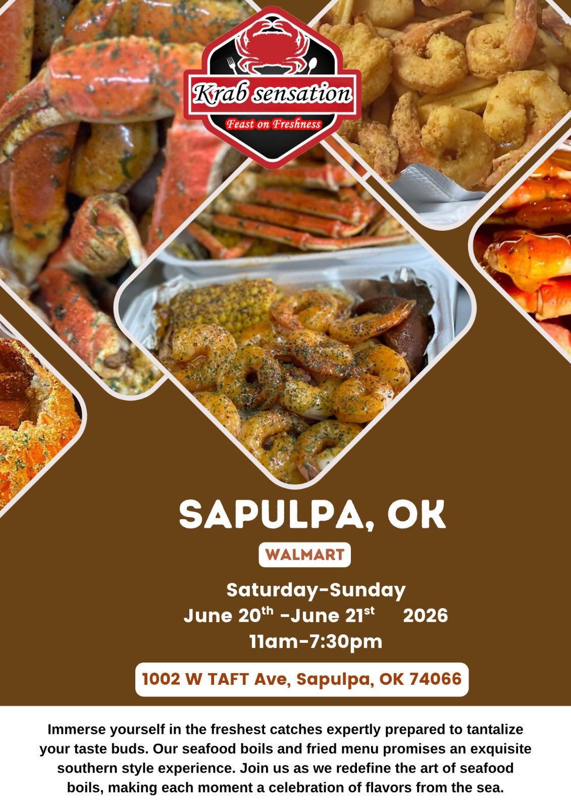 The Krab Sensation & Seafood on the Go. Facebook ad
