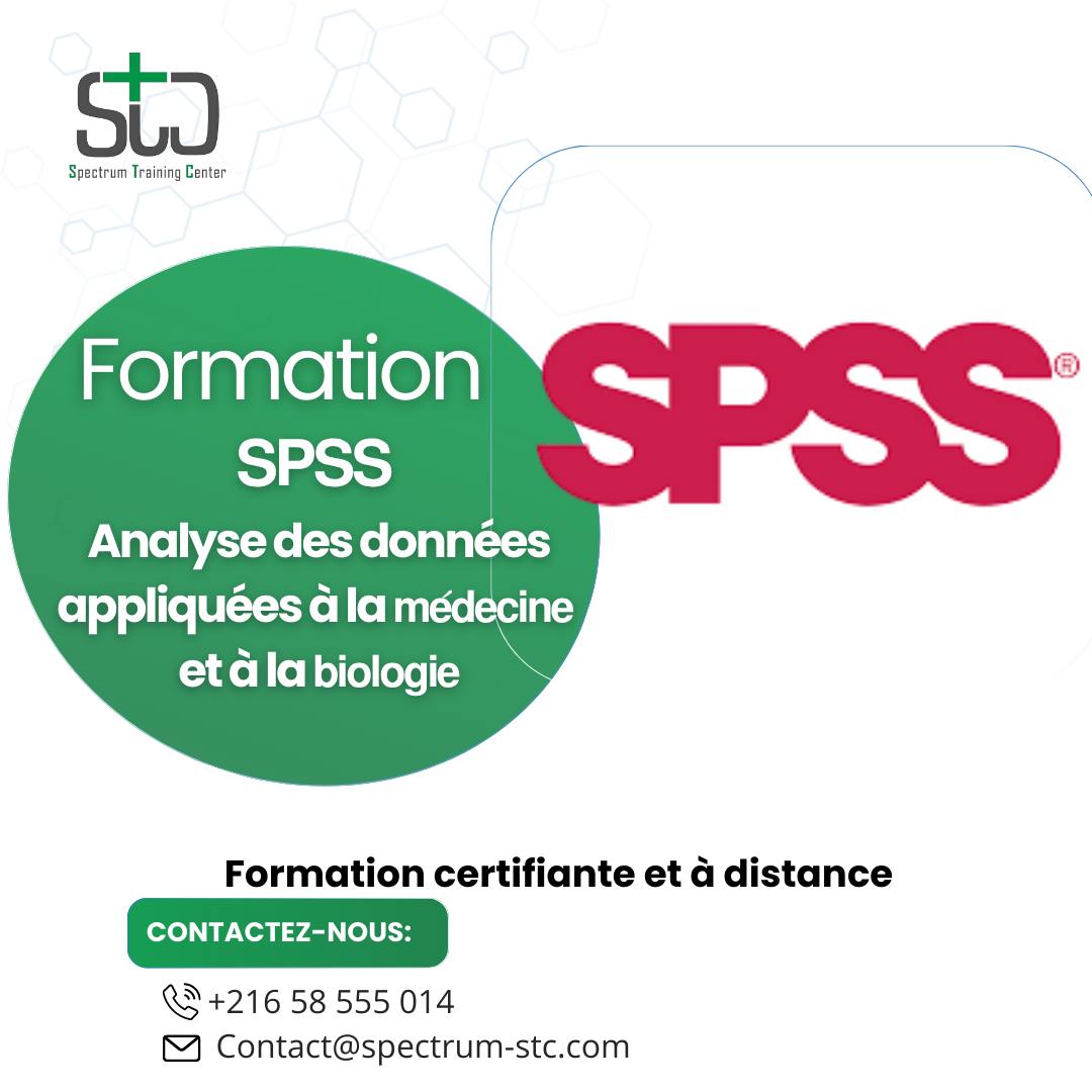 Spectrum Training Center Facebook ad: Formation Certifiante SPSS, Analyse des données, À Distance