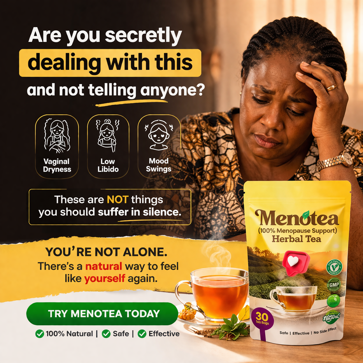Menotea Relief Facebook ad