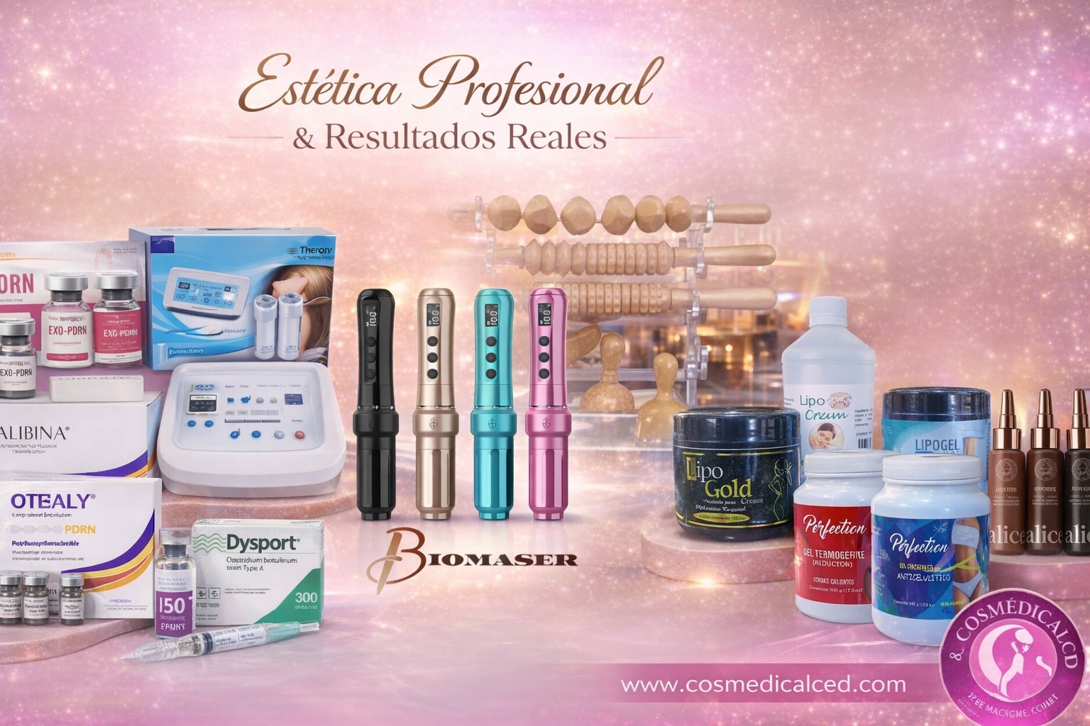 Cosfimedic ALED Facebook ad: PRODUCTOS DE COSMIATRÍA