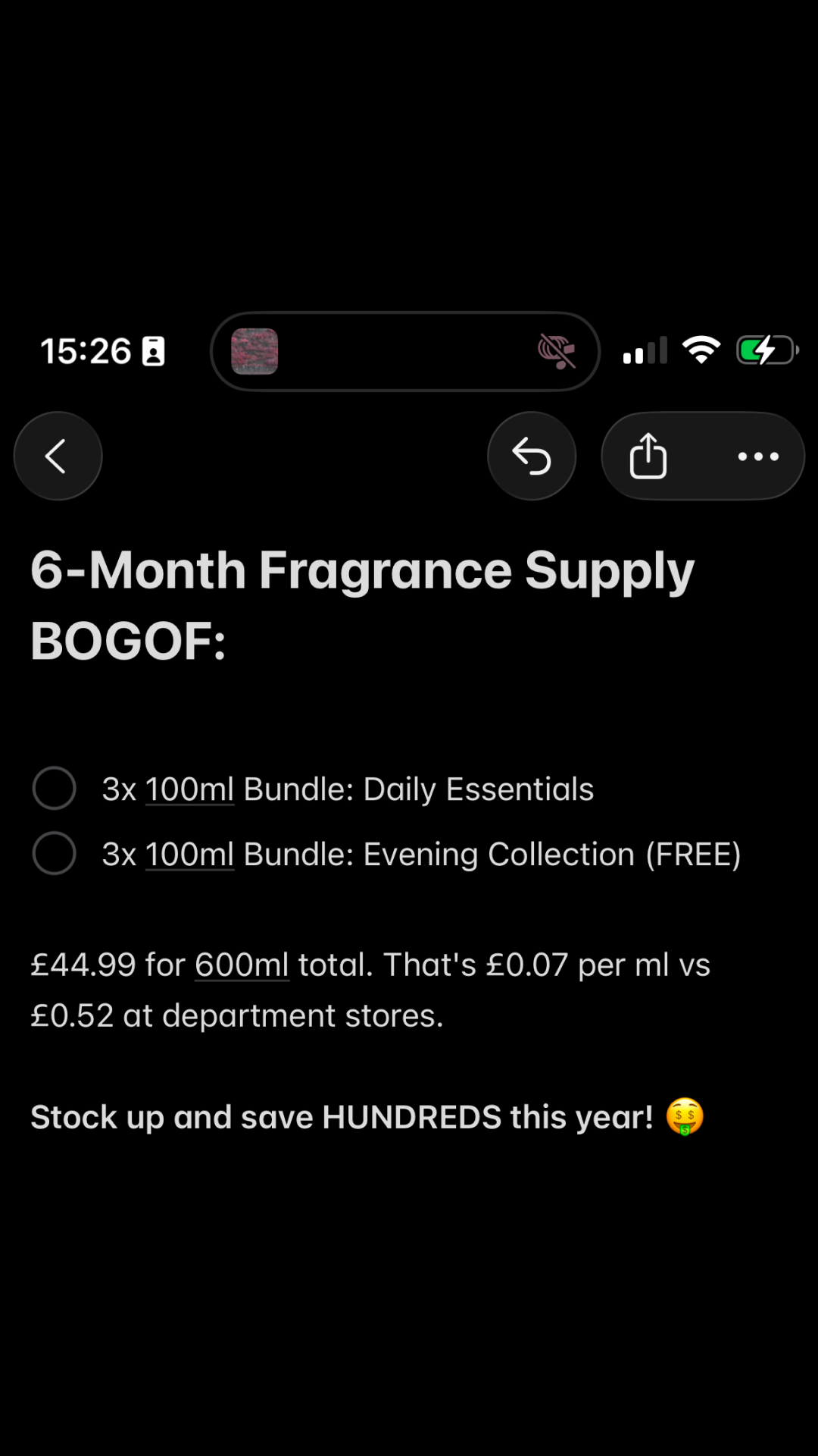 The Essence Vault Facebook ad