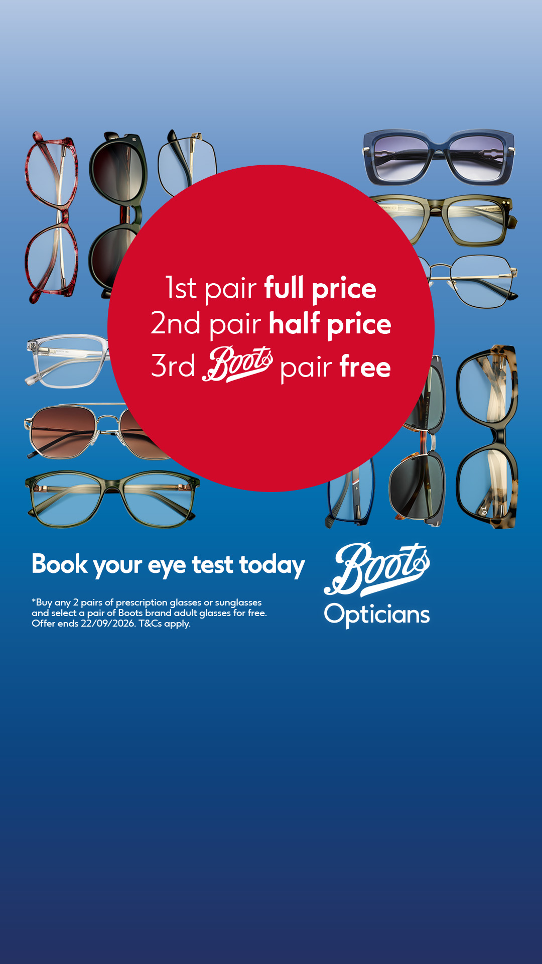 Boots Opticians Facebook ad from Jul 29, 2026