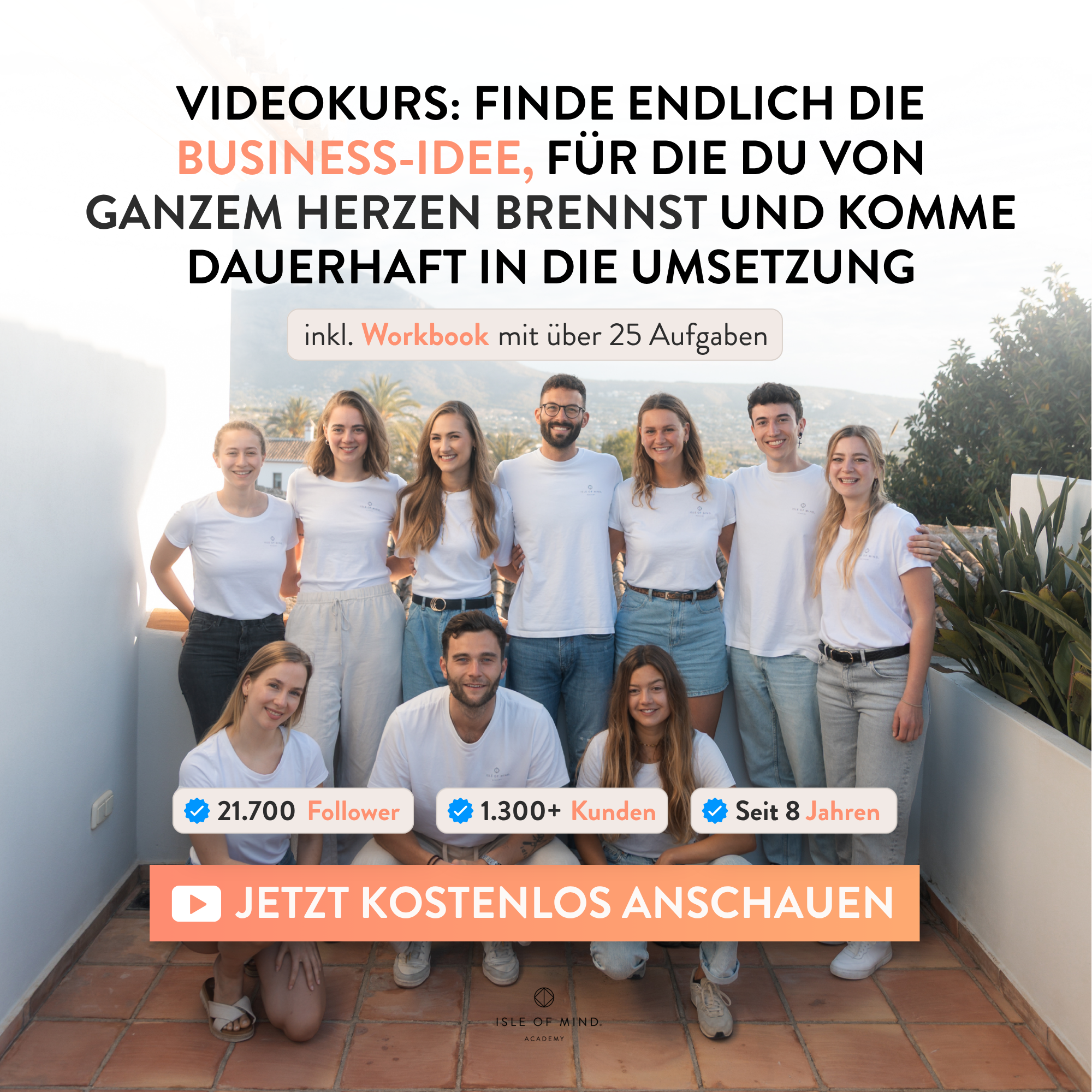 Isleofmind_academy Facebook ad: Kostenloser Videokurs: Deine Business-Idee für 2026