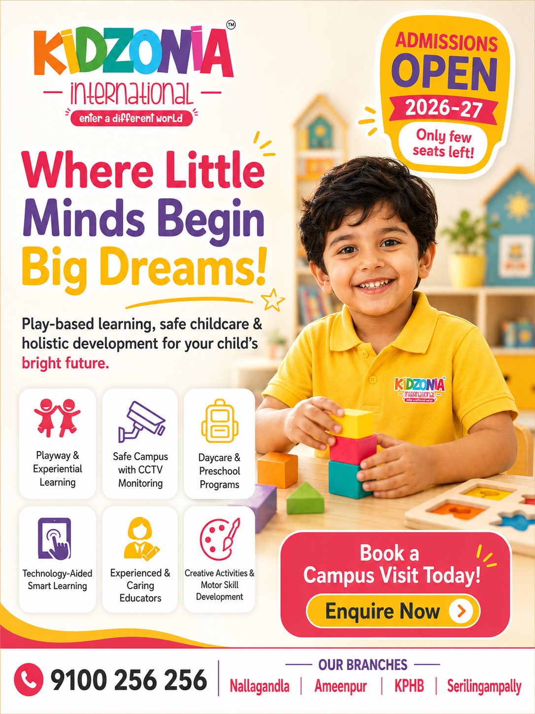 Kidzonia premium school hyderabad Facebook ad: Trusted Preschool for Growing Minds