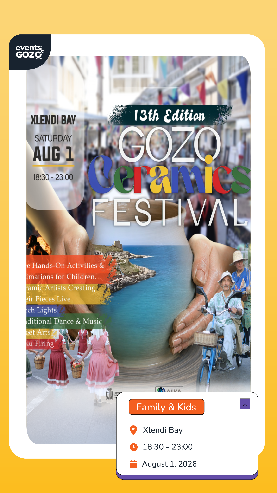 Events In Gozo Facebook ad from Jun 22, 2026