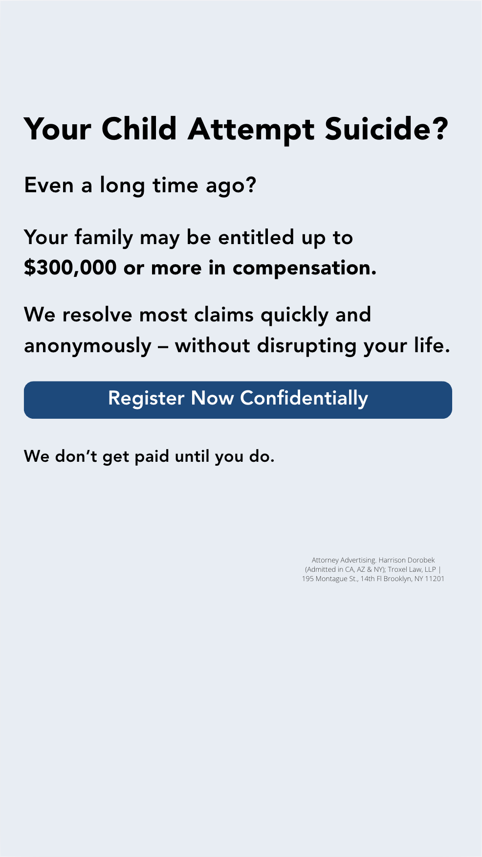 Parents Compensation Claims Facebook ad