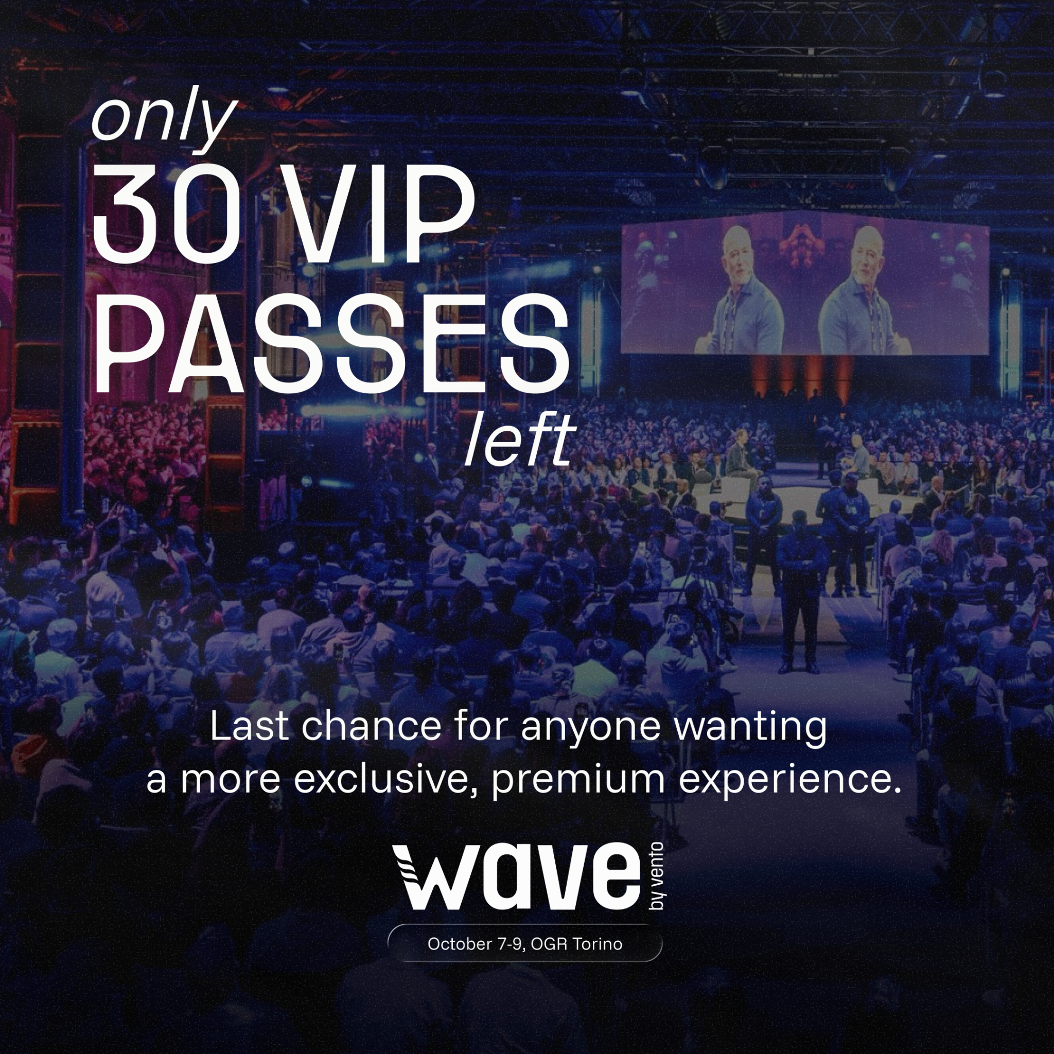 Wave by Vento Facebook ad: Only 30 VIP Passes Left