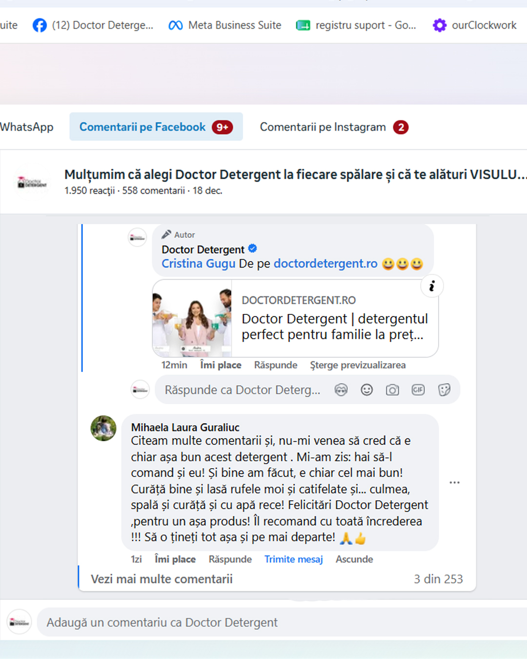Doctor Detergent Facebook ad