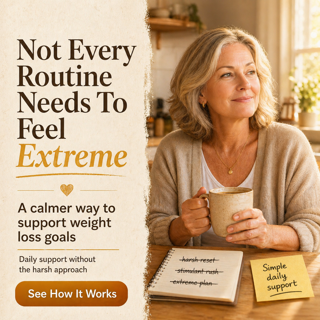 Dr Rebecca Collins - Weight Loss Coach Facebook ad: Not Another Harsh Fat-Burner