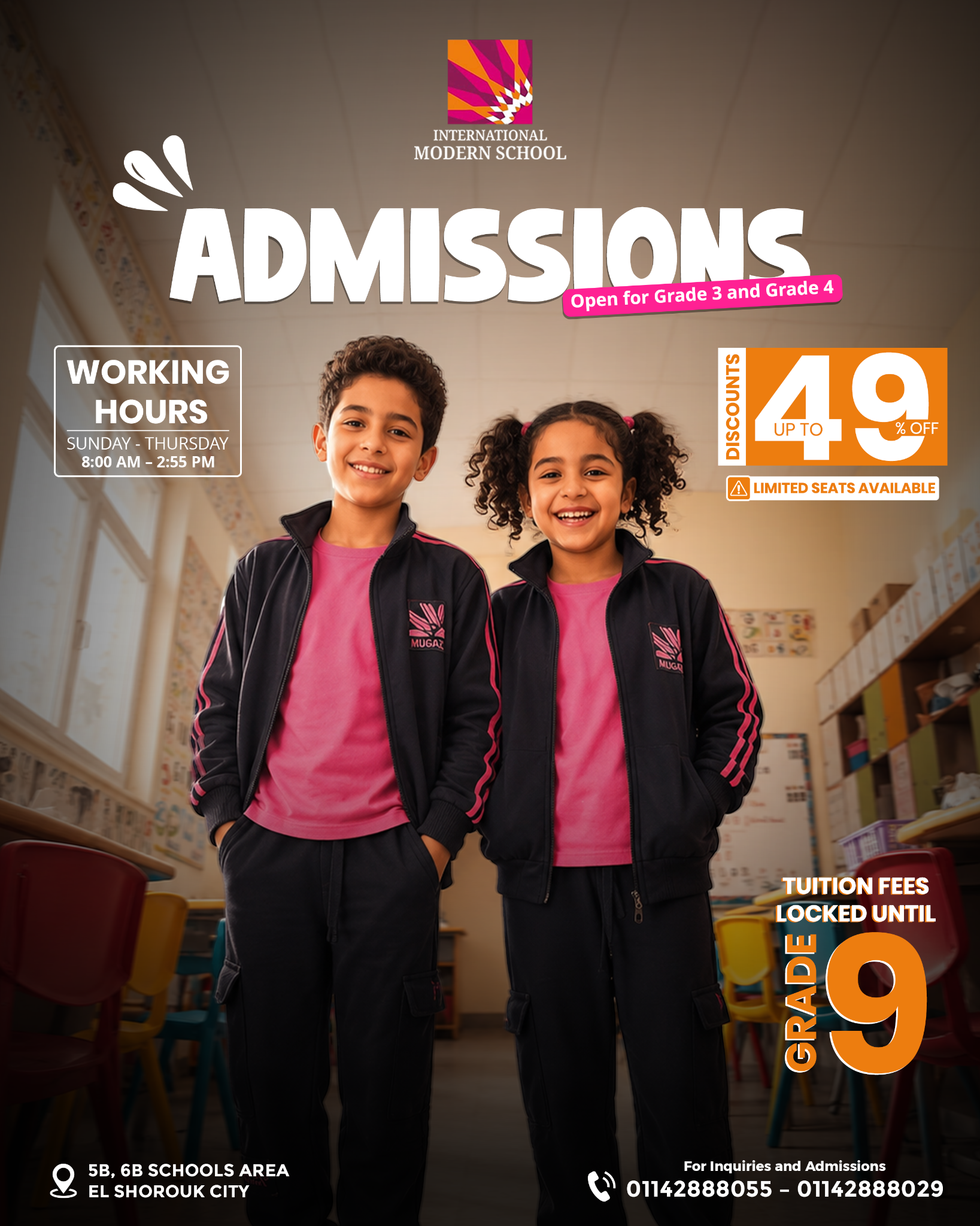International Modern School Sayed Galal ElShorouk City Facebook ad: Discounts of Up to 49% Available!