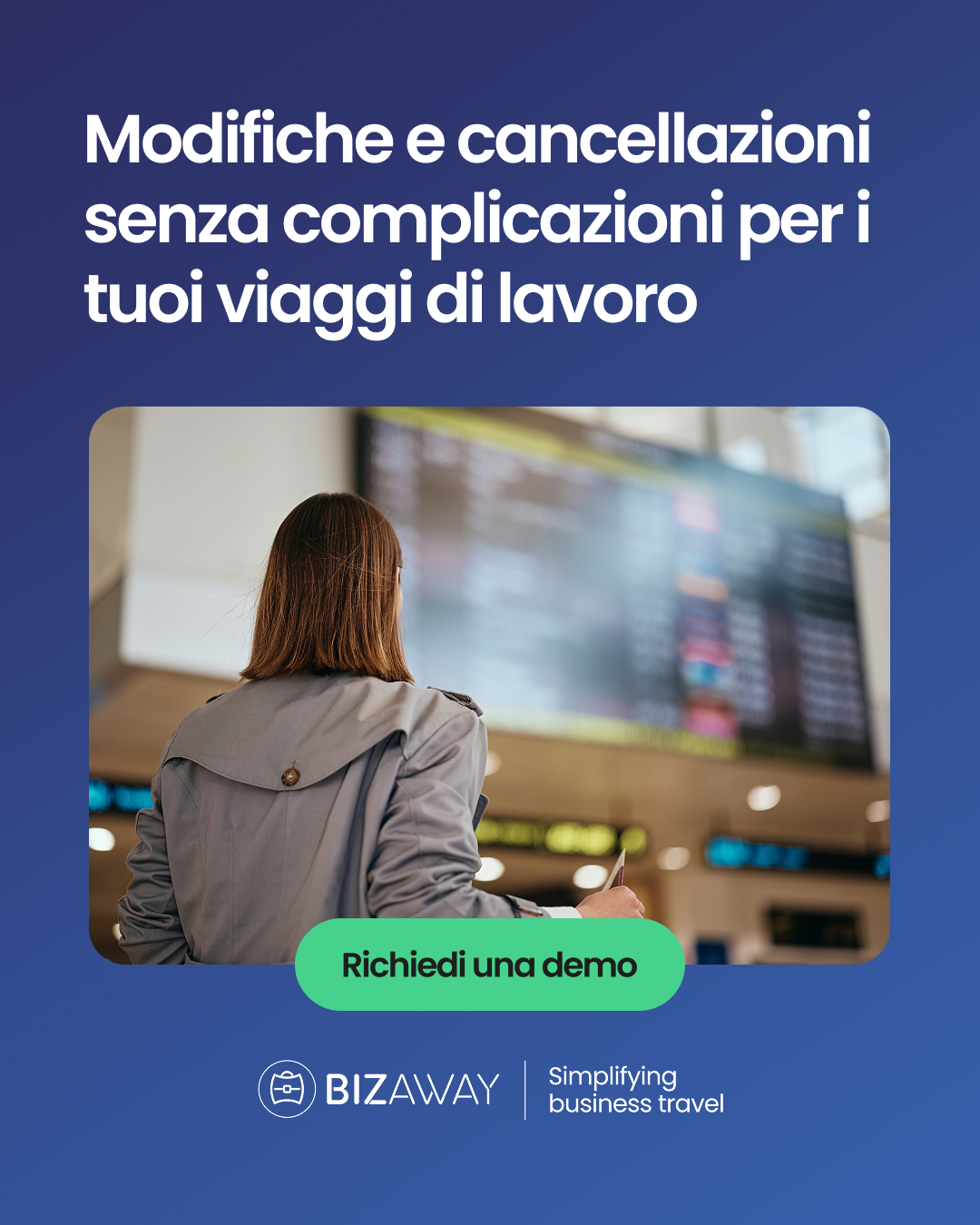 BizAway Facebook ad: Trasferte Aziendali a Zero Rischi