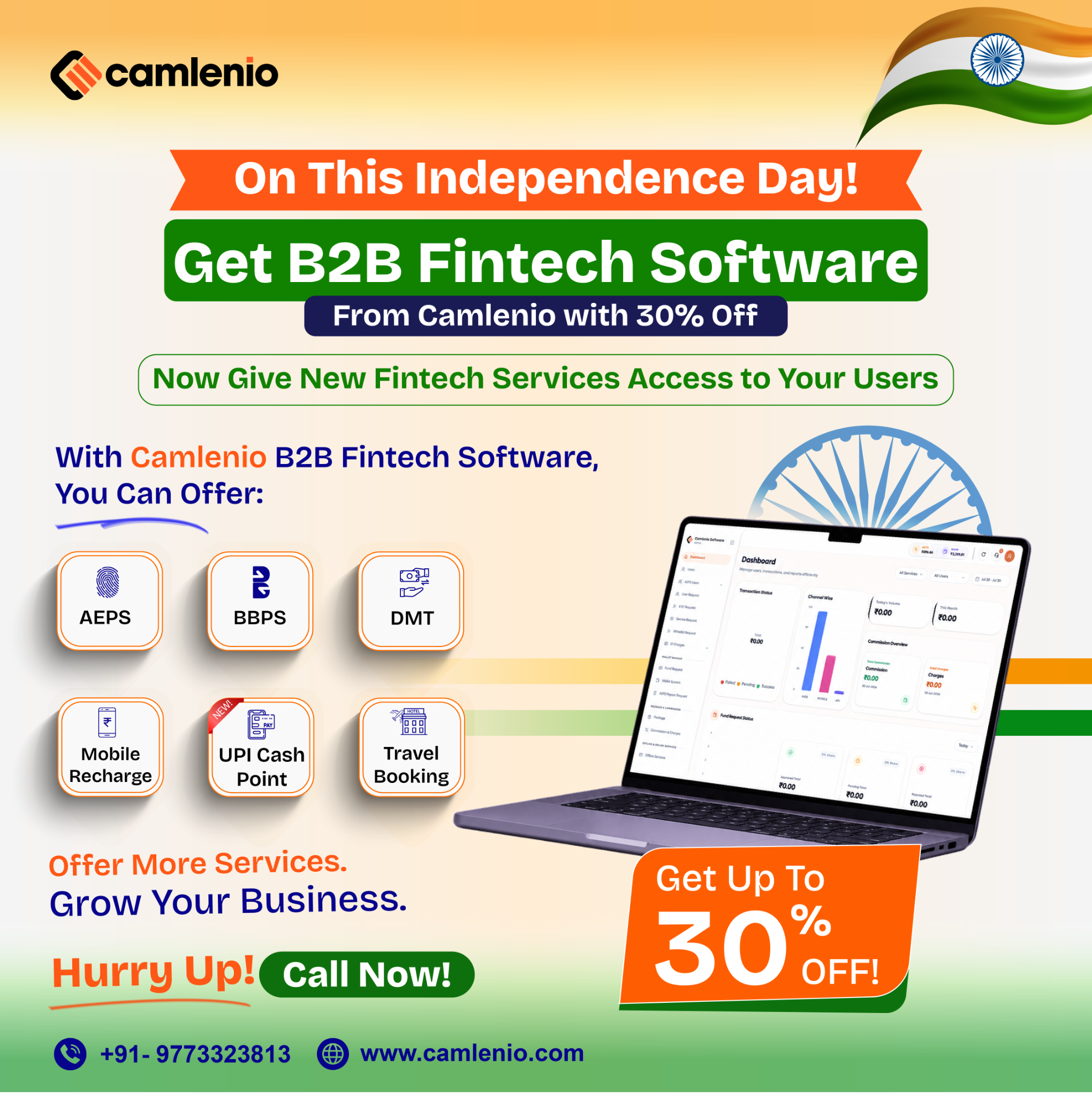 Camlenio Software Private Limited Facebook ad: Limited-time offer. Call Now before the deal ends!