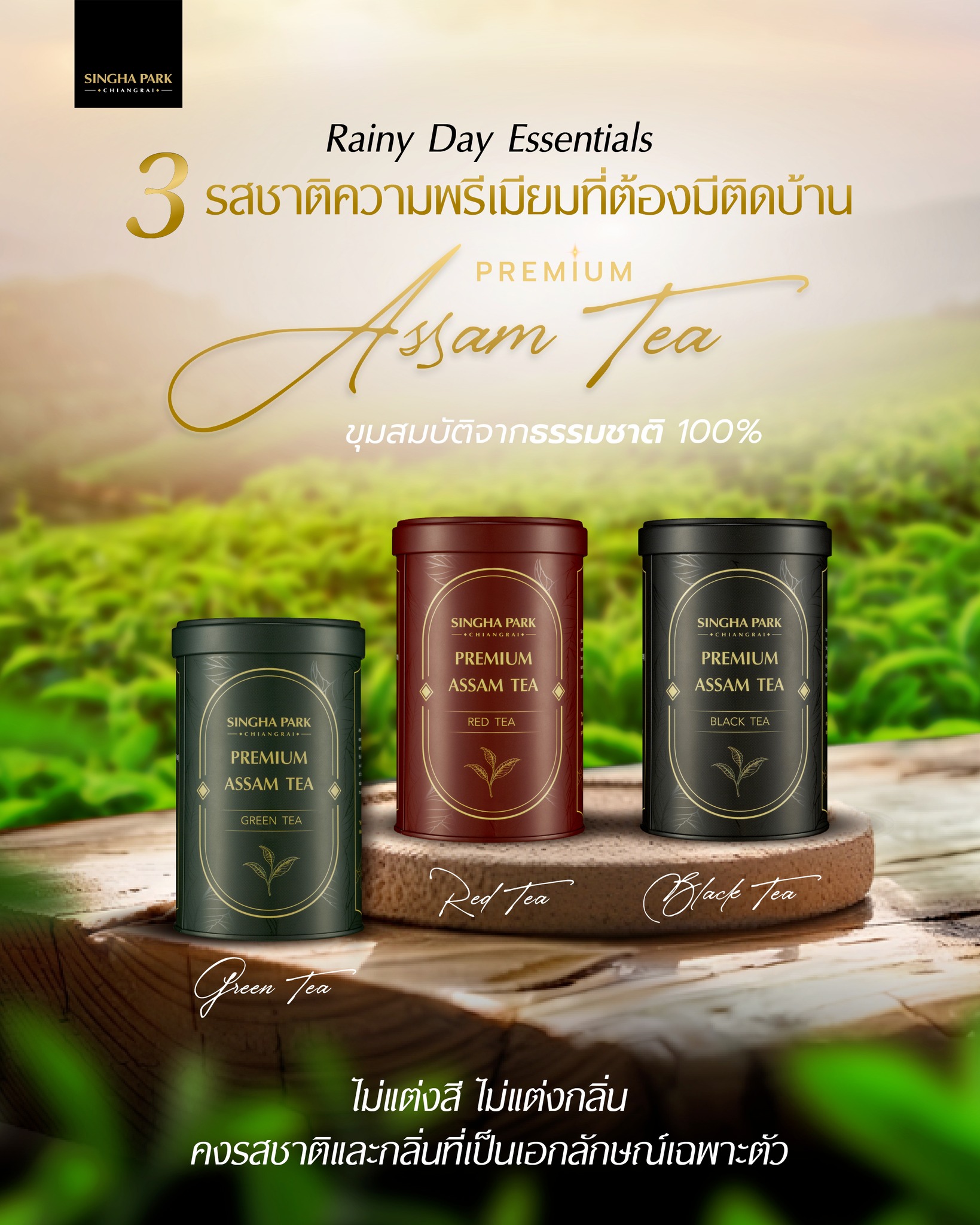 Singha Park The Matter Of Tea Facebook ad: Rainy Day Essentials เติมความอบอุ่นในวันฝนตก…